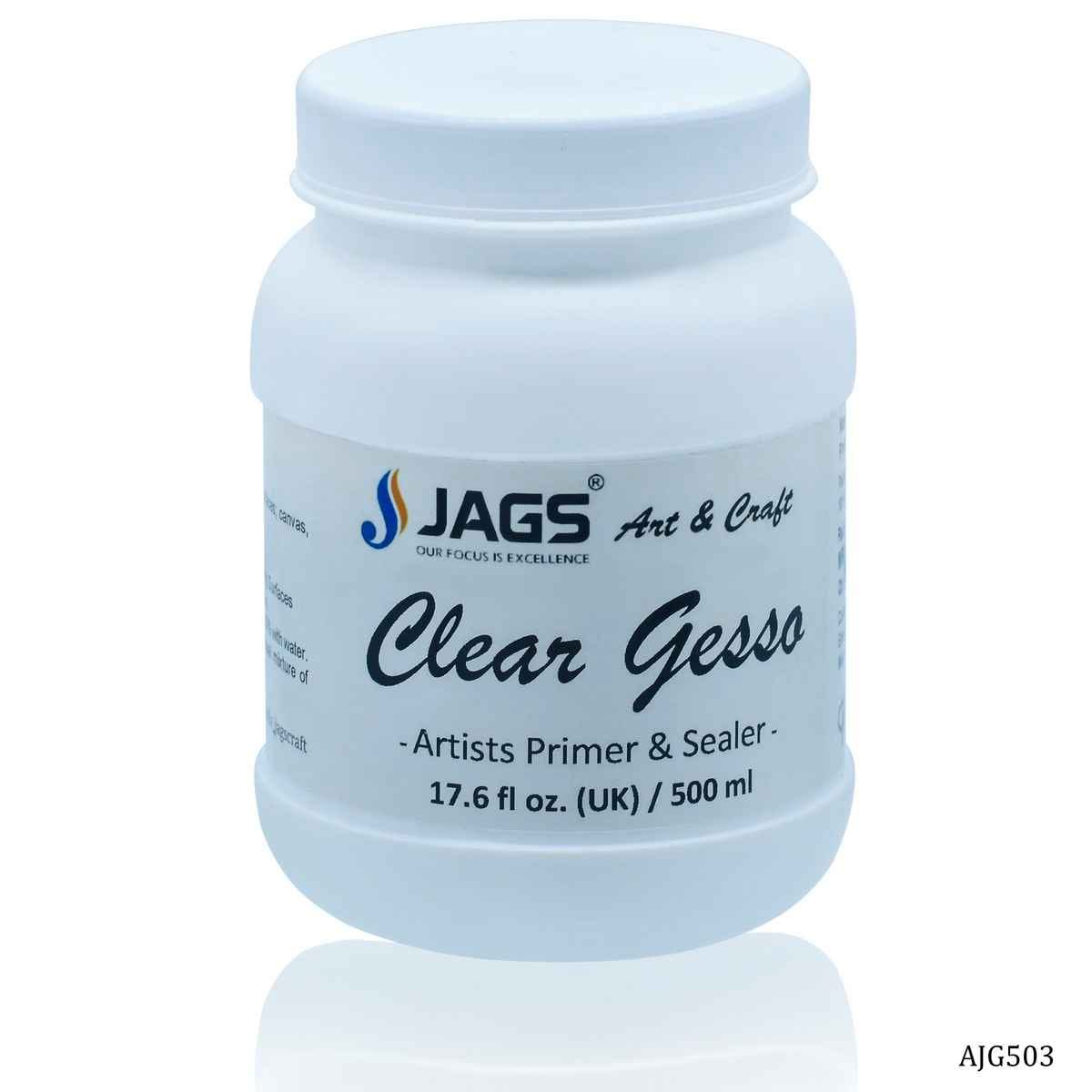 Artist Gesso (Glue Binder, Chalk, Clear Pigment) Pack of 1 Bottle of 500ml Clear AJG503