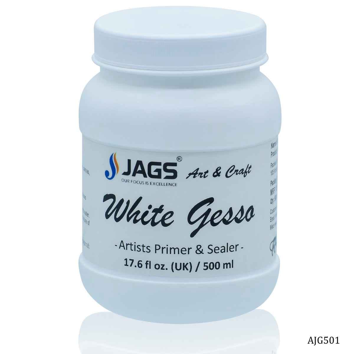 Artist Gesso (Glue Binder, Chalk, Clear Pigment) Pack of 1 bottle of 500ml White AJG501