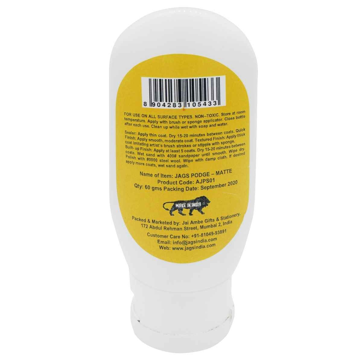 Podge Sealer (Glue, Water, Varnish, Oil, Vinegar) Pack of 1 bottle of 60Gms 2Oz Matte AJPS01