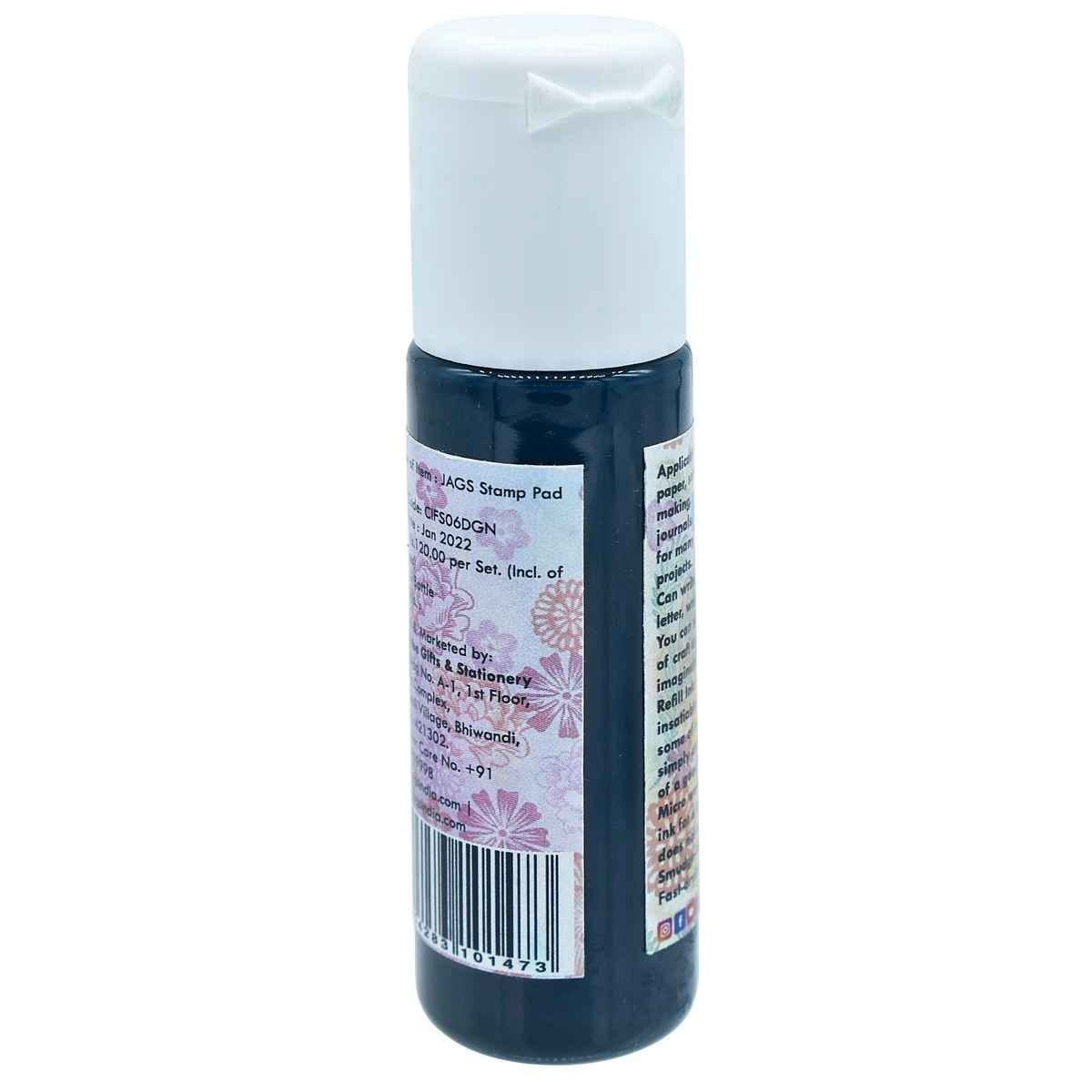 Ink For Stamp Pad Dark Green Colour, Pack of 30 ml CIFS06DGN