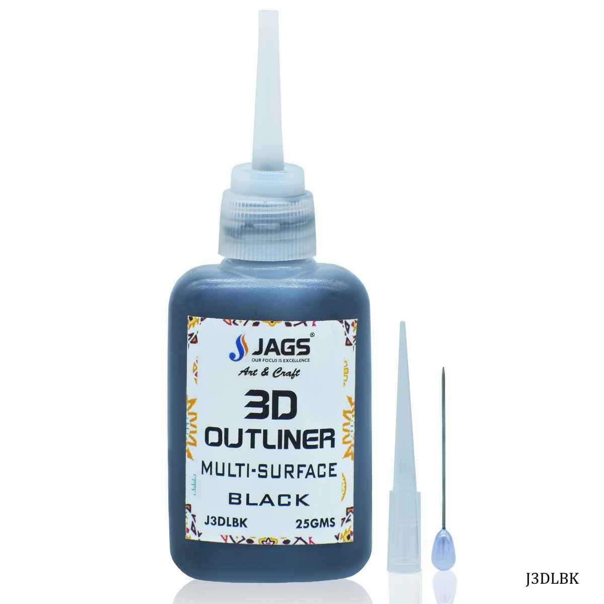 3D Outliners Multi Surface 25 gms Black J3DLBK