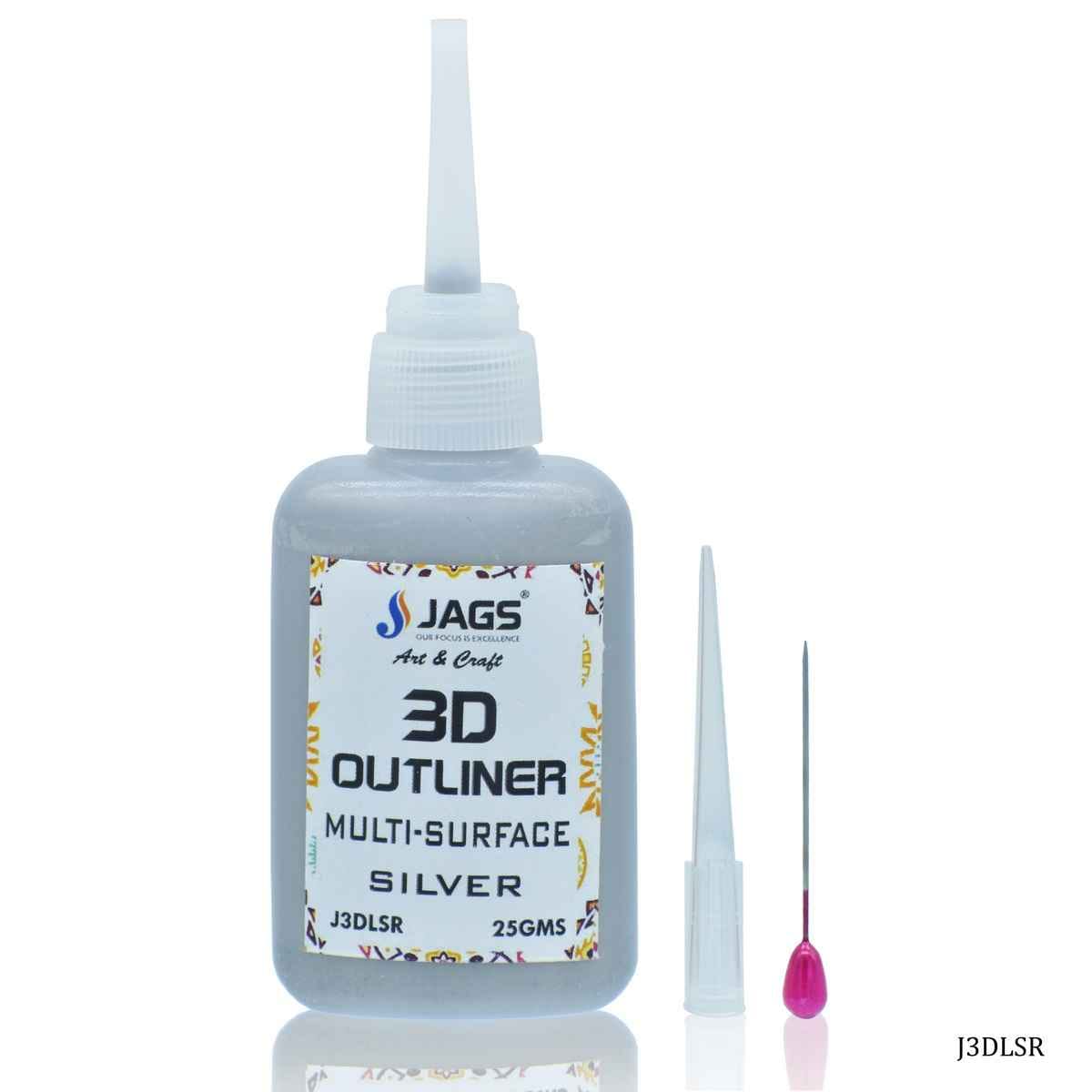 3D Outliners Multi Surface, Pack of 25 gms, Silver J3DLSR