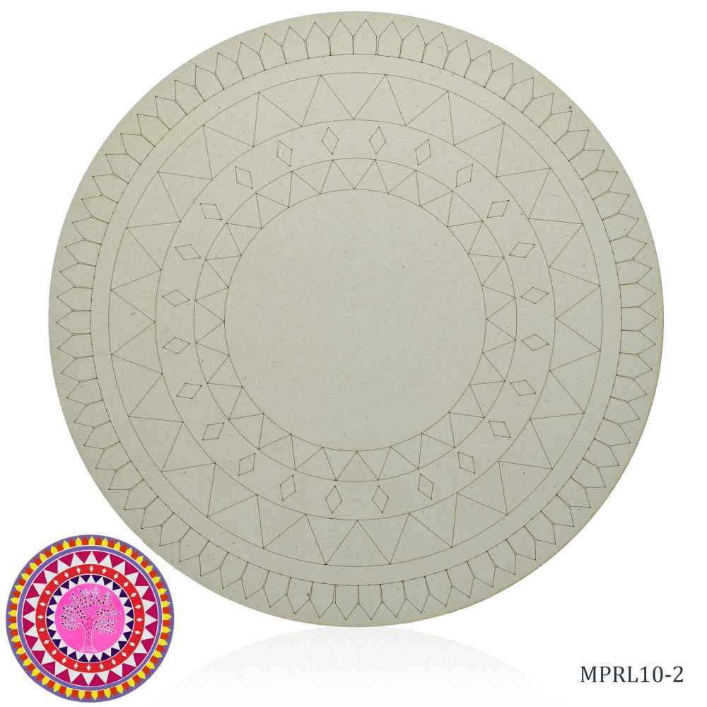 MDF Plate Round Size 10x10 Inch, Lippan Art Design 4MM MPRL10-2