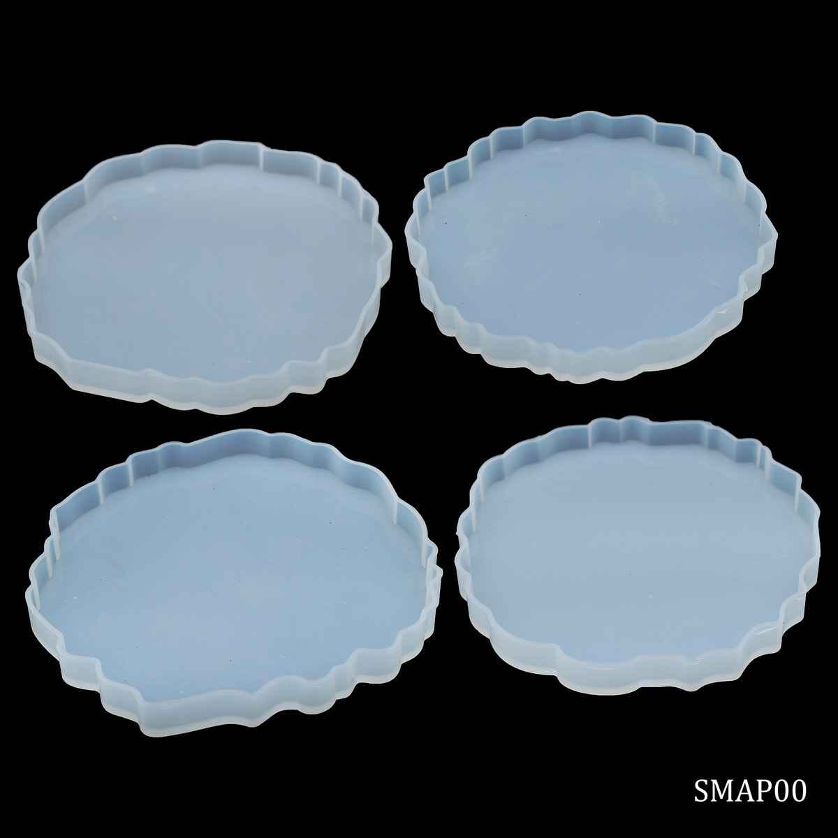 Silicone Mould Agate Plate Design Size 5 Inch, Depth: 8 mm, Pack of 4pcs SMAP00