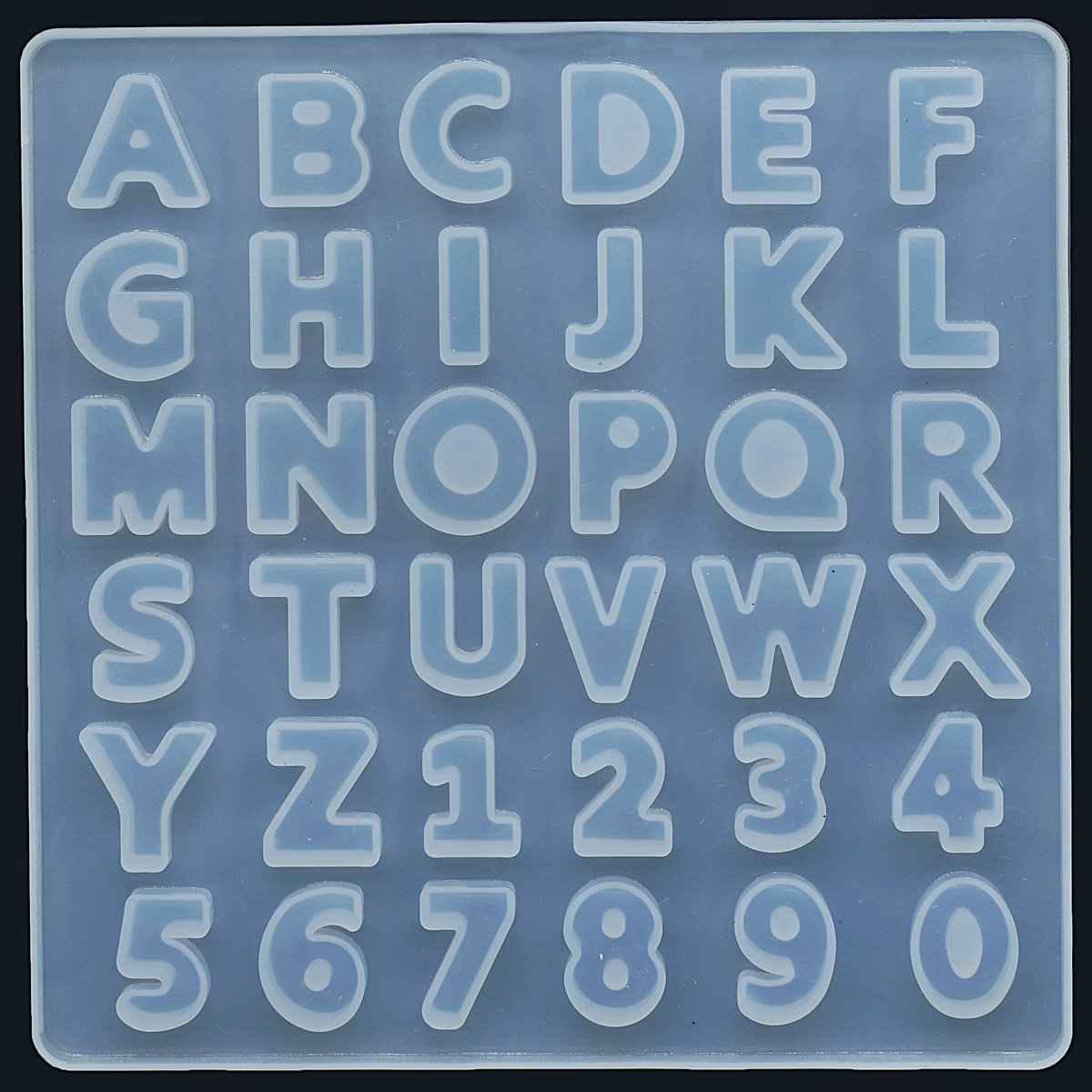Silicone Mould Size 13x13x0.5 cm of A To Z And Size 0.5 to 0.75 Inch of 0 To 9, 36 Small SMABCDSS