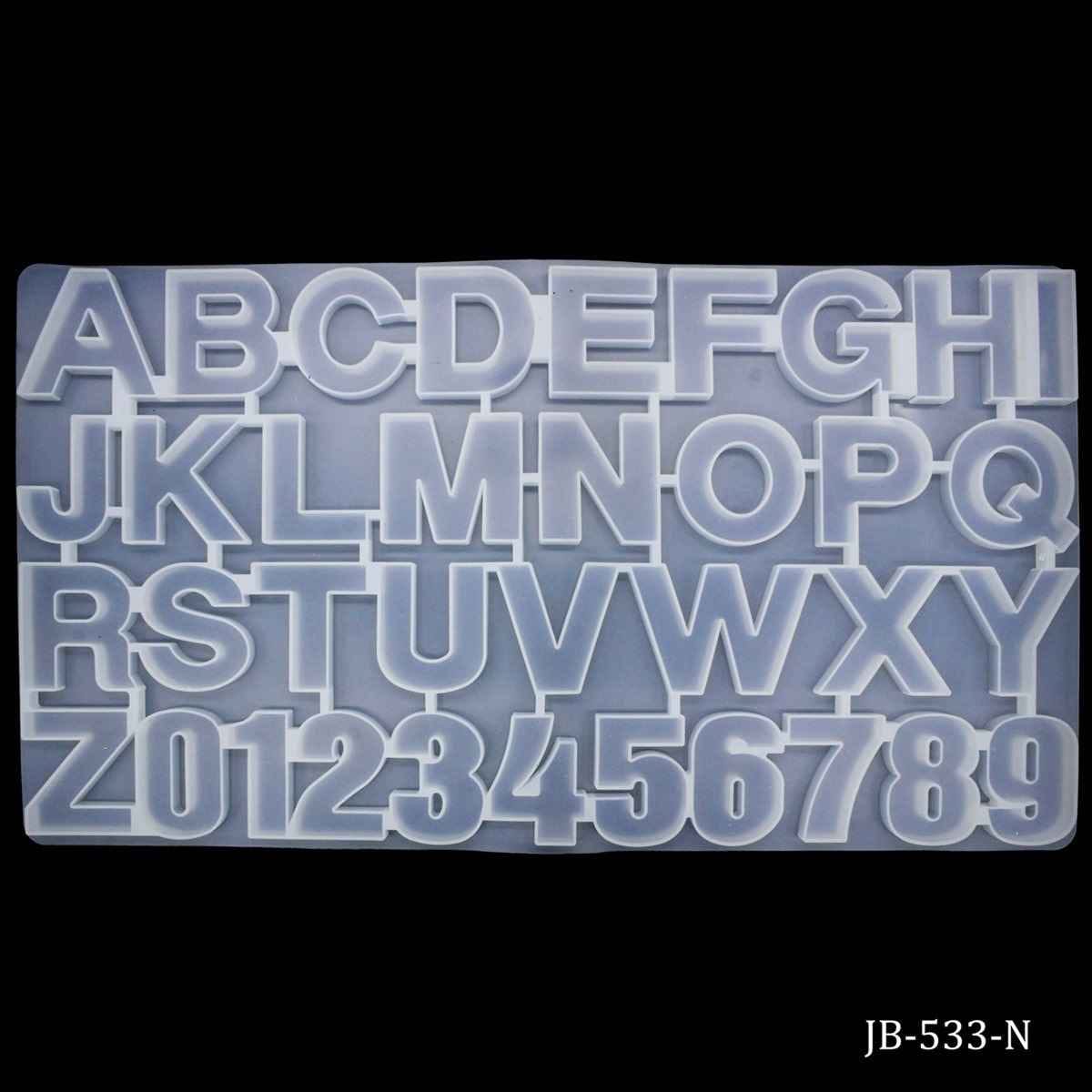 Silicone Mould Size 36.50X19.5CM of A To Z And Size 1, 1.5 to 2 Inch of 0 To 9 JB-533-N