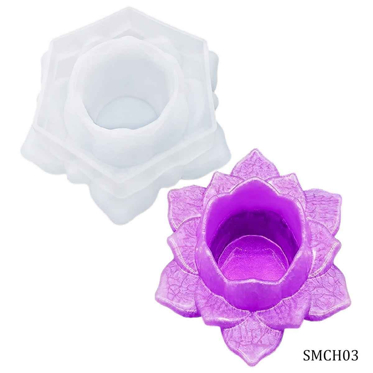 Silicone Mould Candle Holder Lotus, Size 10x10 cm, 35 mm Depth, OP SMCH02