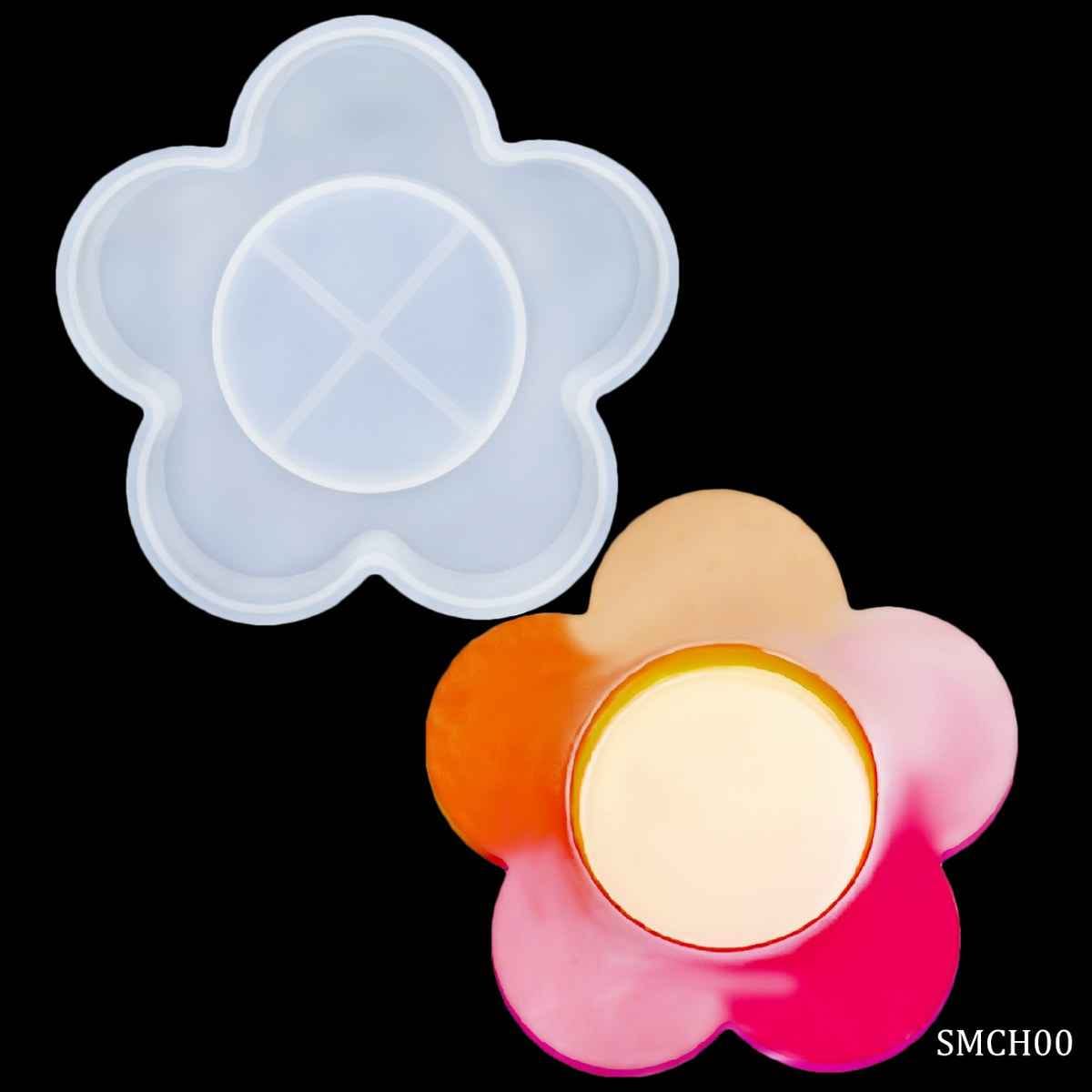 Silicone Mould Candle Holder Petal Flower, Size 10x10 cm 35 mm Depth, SMCH00