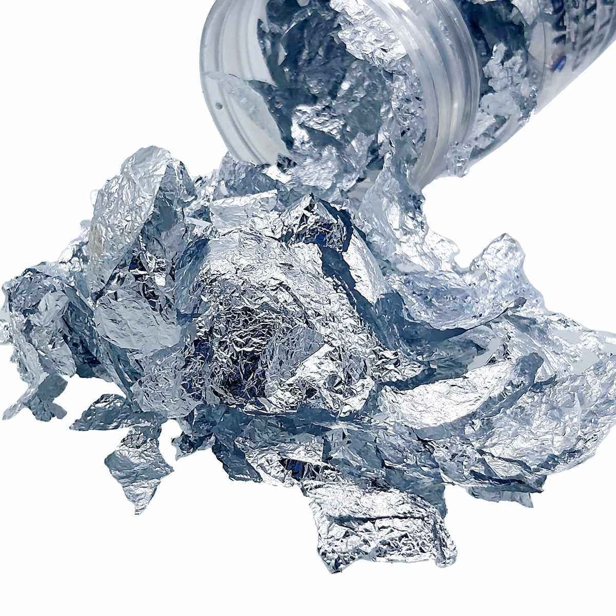 Silver Gilding Flakes 9 Grams Small Bottle JGFSS01