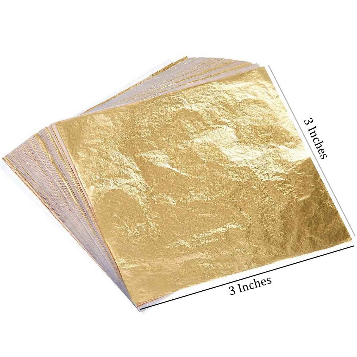 Gold Gilding Foil Paper 3X3 Inch 25 Sheets JGGF00