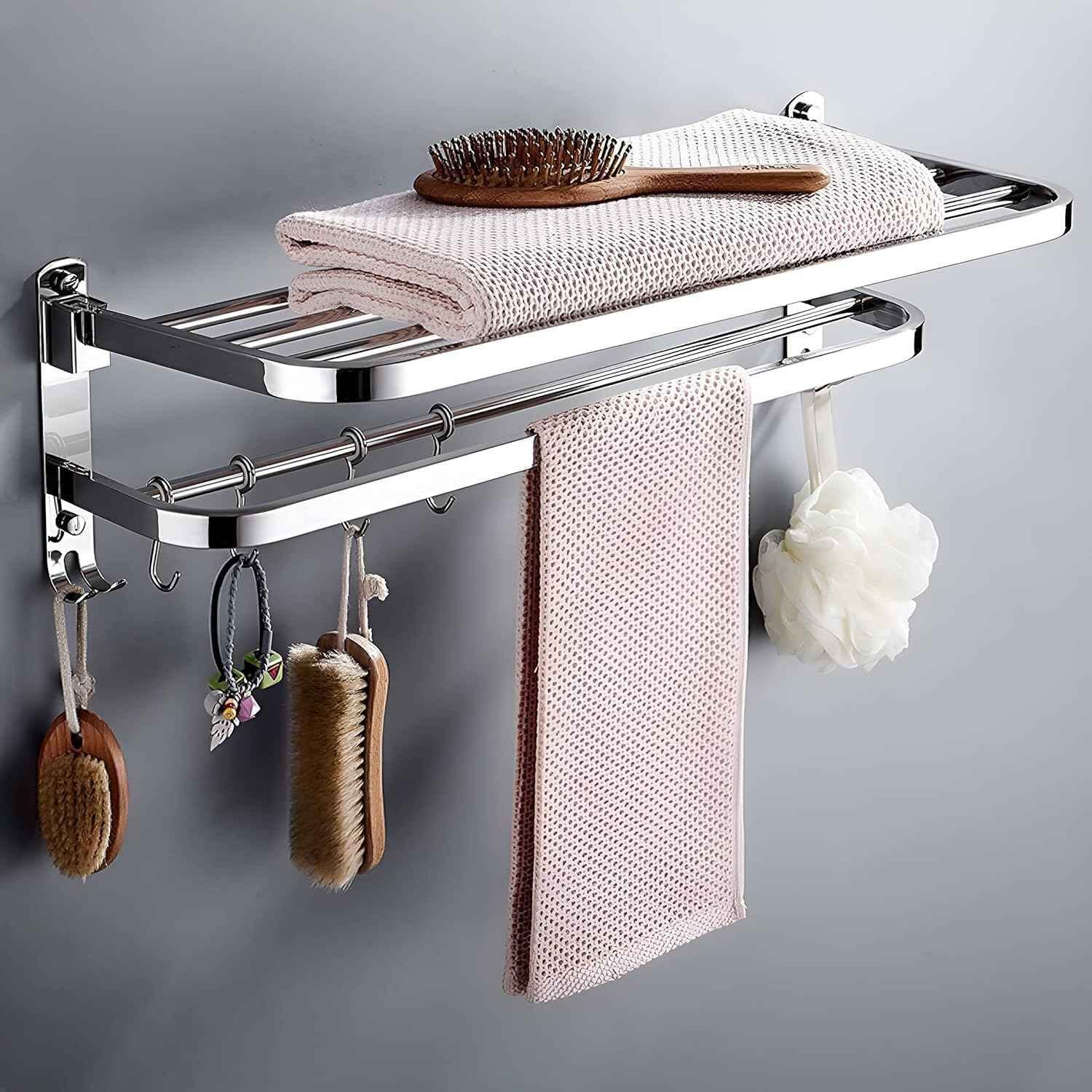 DY-2103  18" Dual Folding Towel Rack (Chrome)