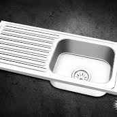 37*18*8 P/F SEZON SINK (DRAIN BOARD) (SOLO)