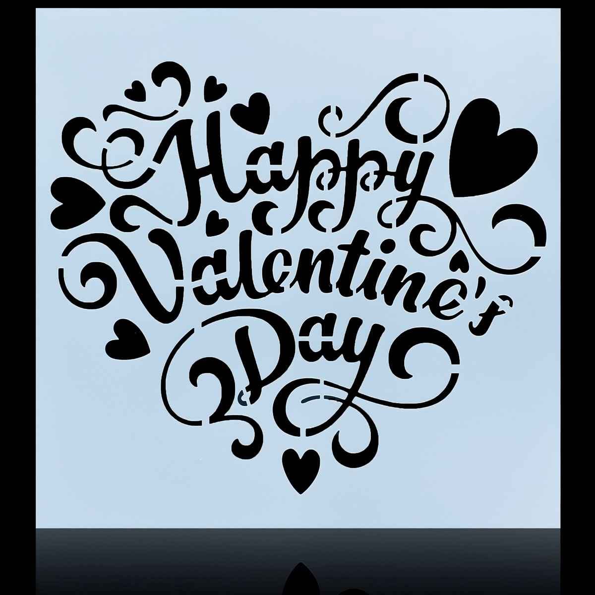 Crafts Happy Valentine's Day Drawing Stencil Plastic 1 Pcs 6x6 Inch JSP6X6-12