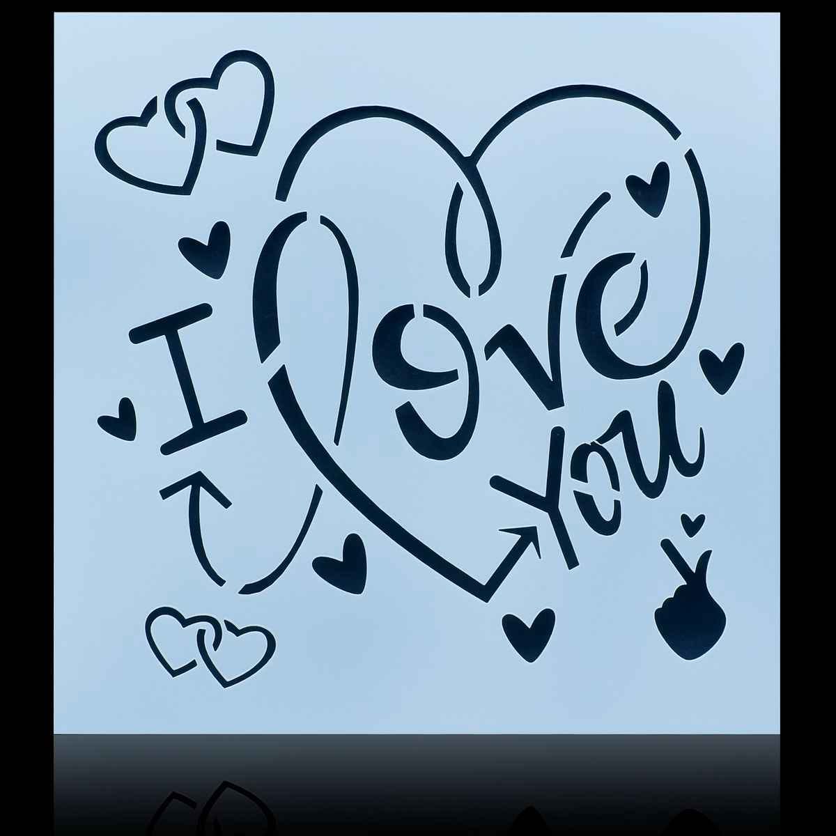 Crafts I Love You Drawing Stencil Plastic 1 Pcs 6x6 Inch JSP6X6-13