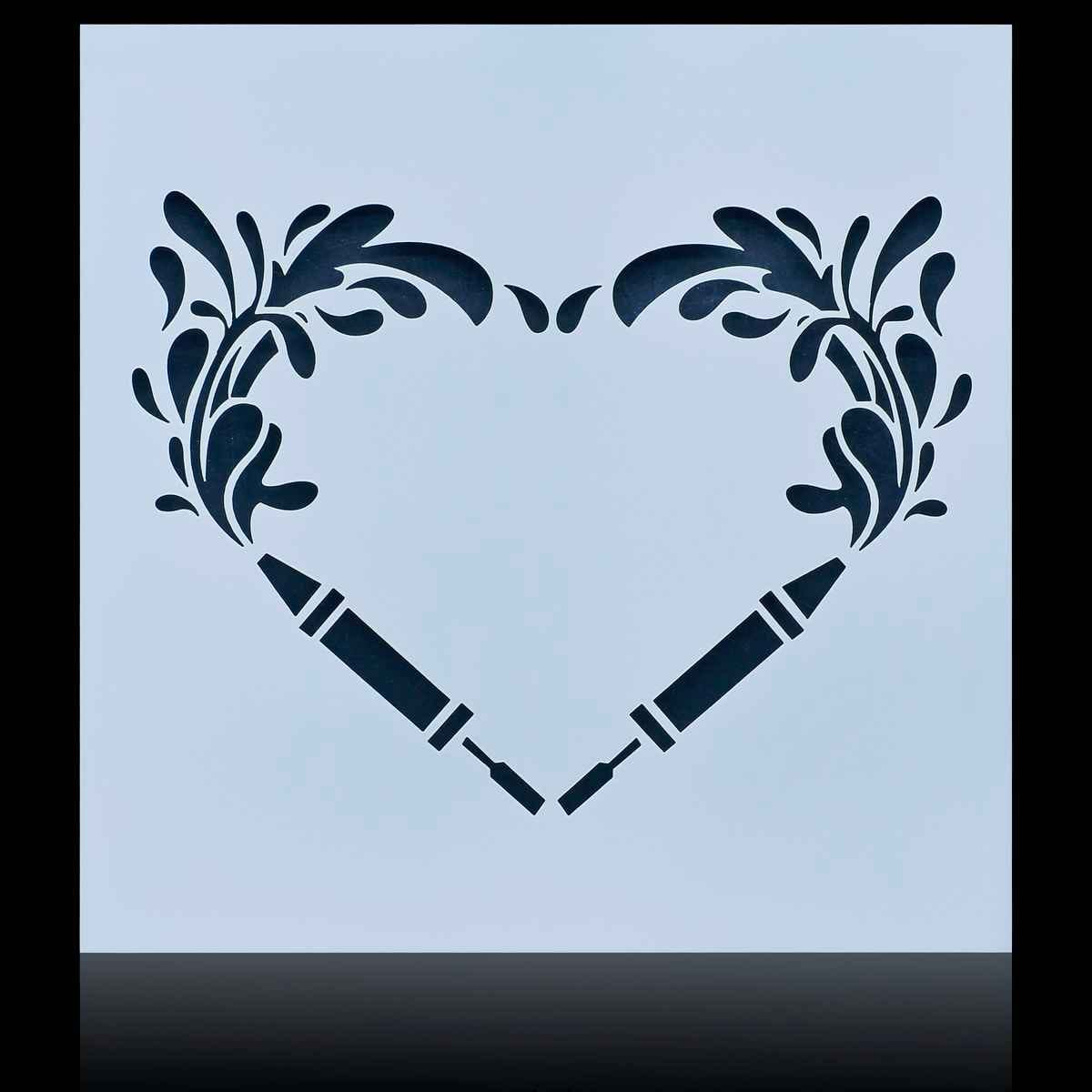 Crafts Heart Drawing Stencil Plastic 1 Pcs 6x6 Inch JSP6X6-4
