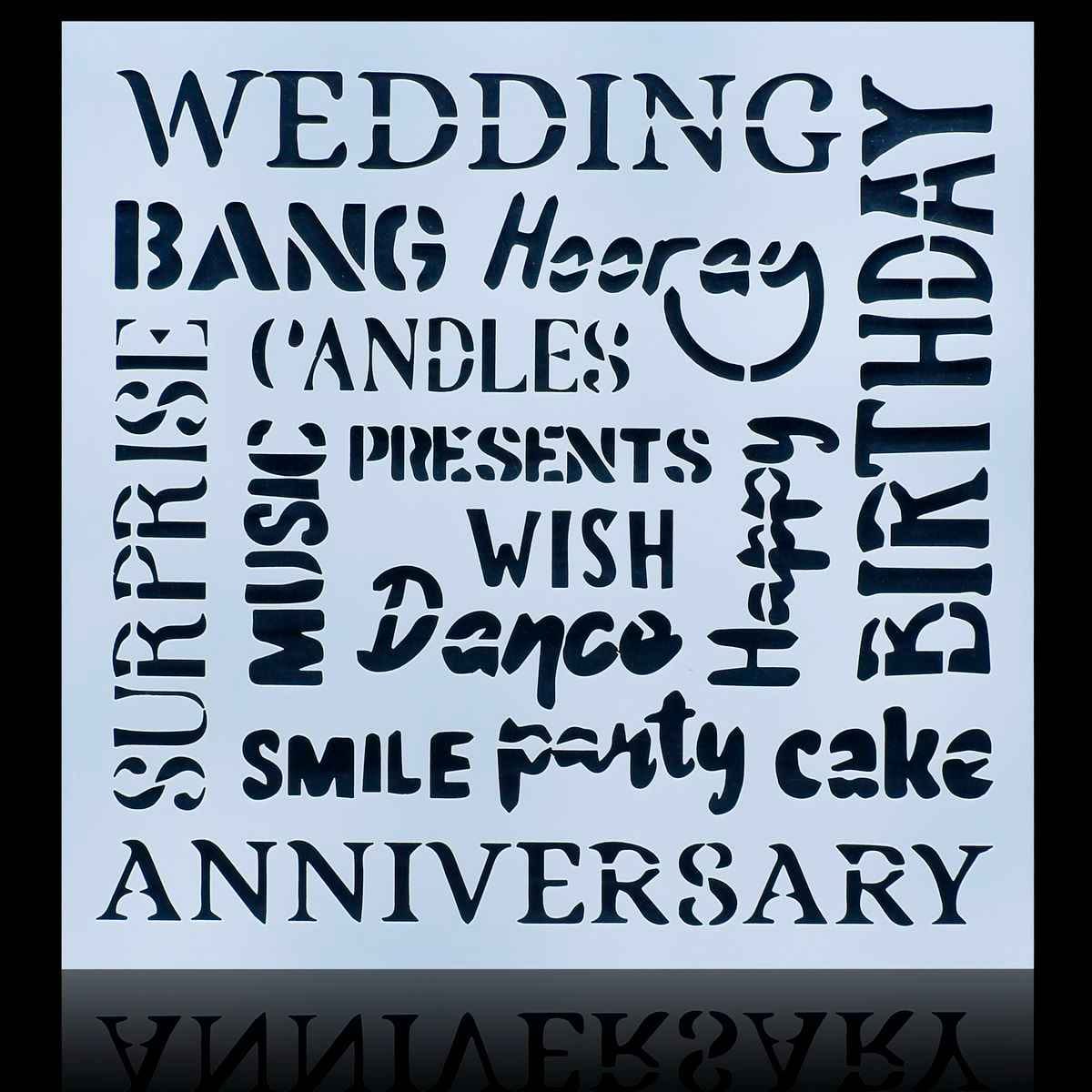 Crafts Birthday Wedding Drawing Stencil Plastic 1 Pcs 6x6 Inch JSP6X6-6