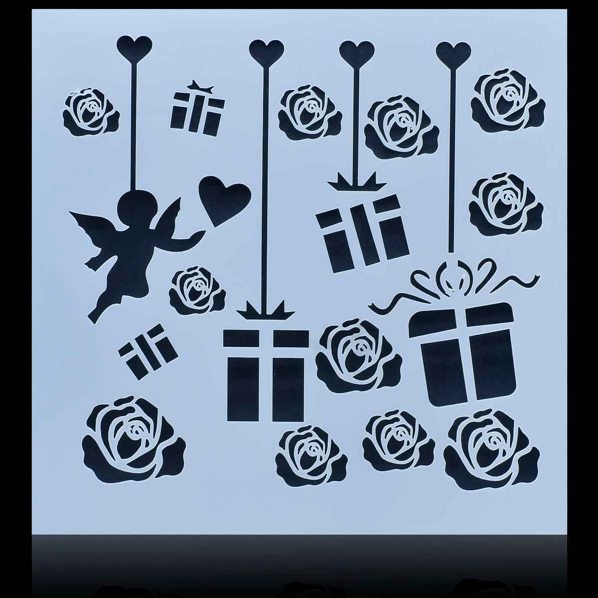 Crafts Gifts and Rose Drawing Stencil Plastic 1 Pcs 6x6 Inch JSP6X6-7