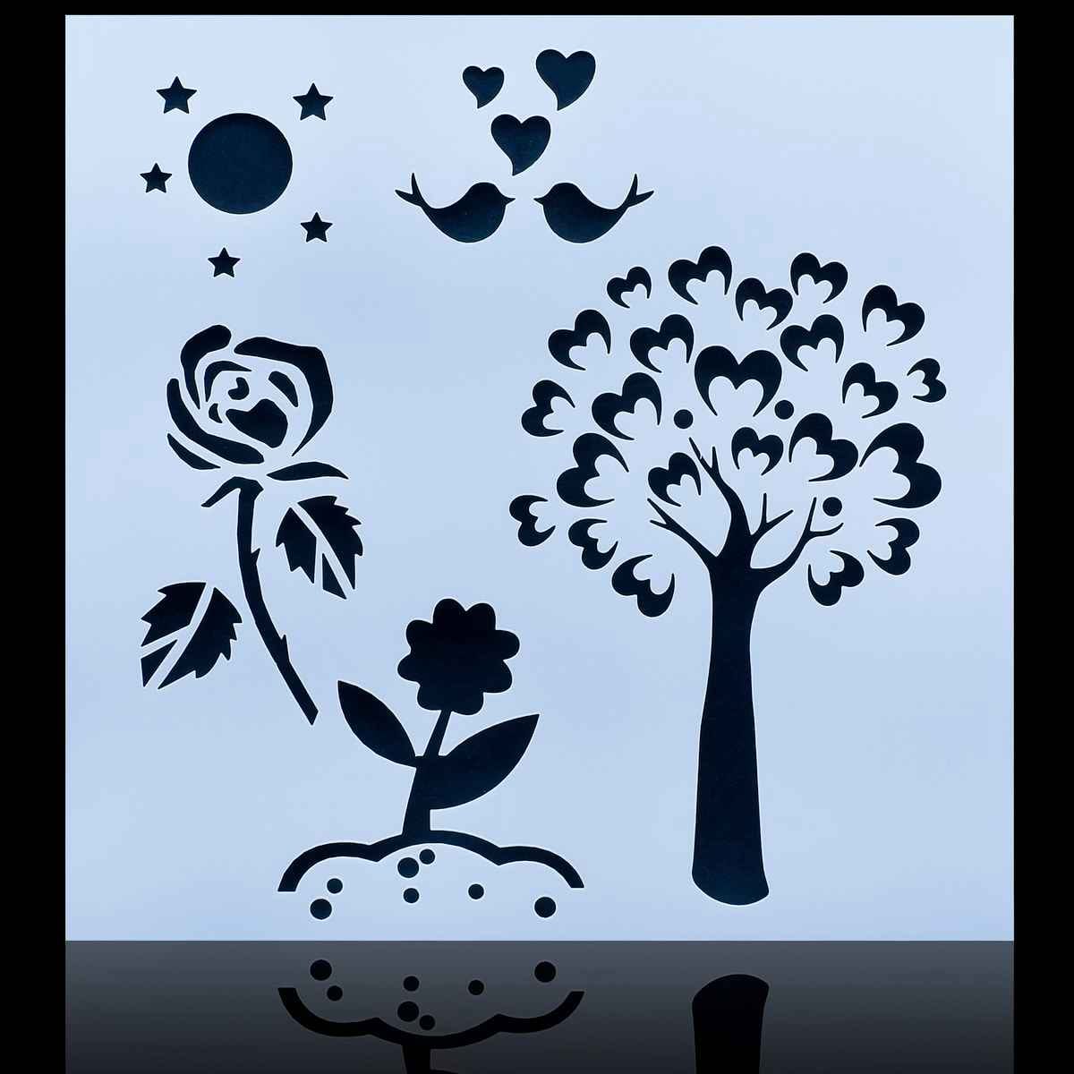 Crafts Flower Drawing Stencil Plastic 1 Pcs 6x6 Inch JSP6X6-14