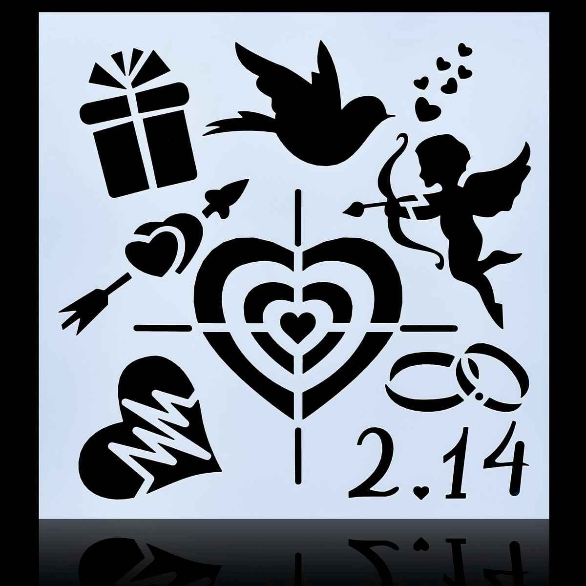 Crafts Love Bird Drawing Stencil Plastic 1 Pcs 6x6 Inch JSP6X6-9