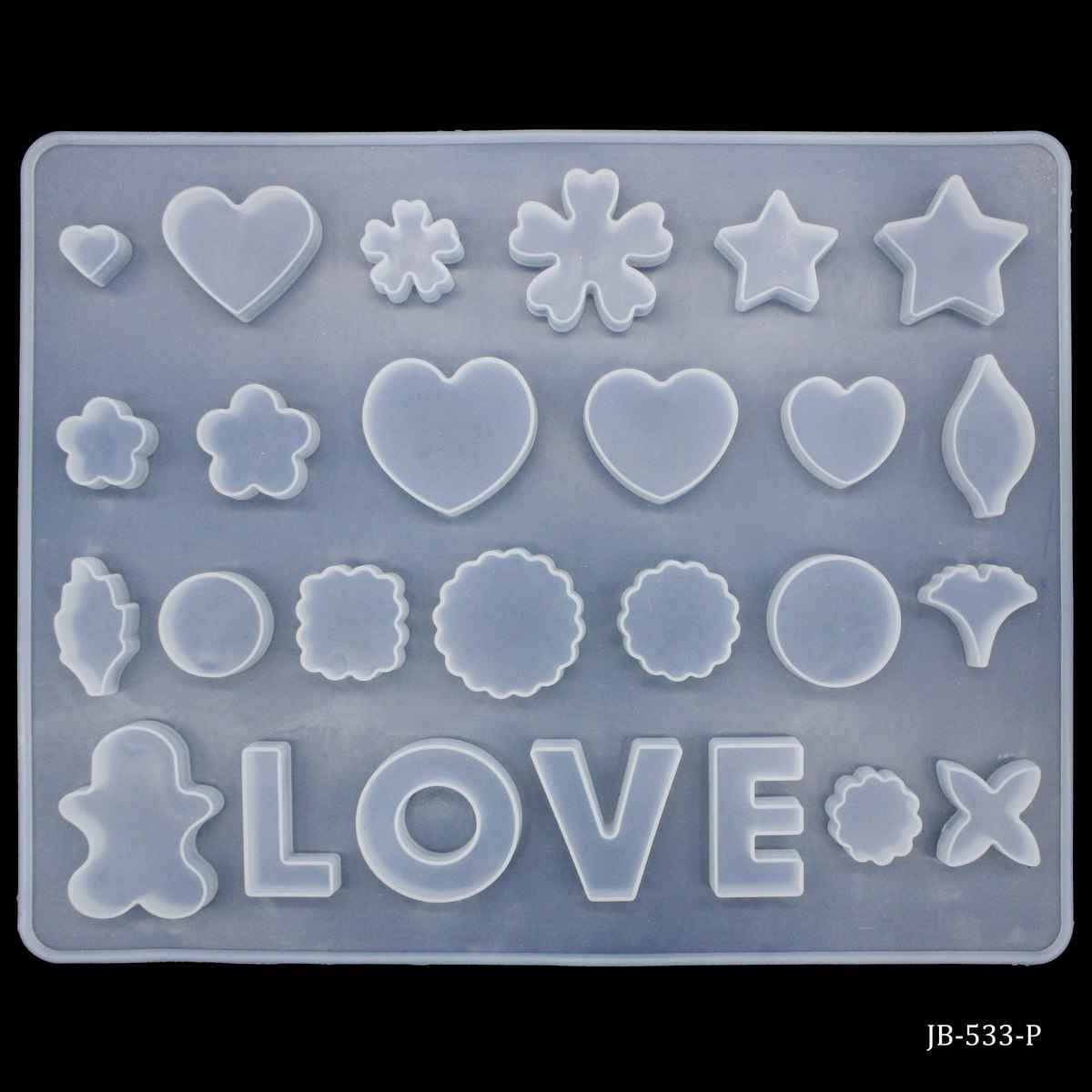 Silicone Mould Flower With Love, Size 20x25x1 cm, JB-533-P