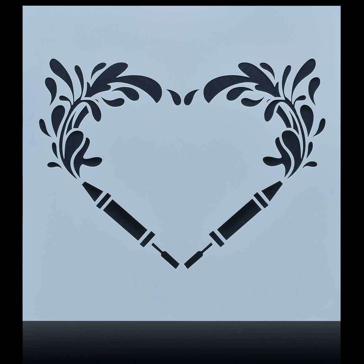 Crafts Heart Drawing Stencil Plastic 1 Piece 8x8 Inch JSP8X8-1