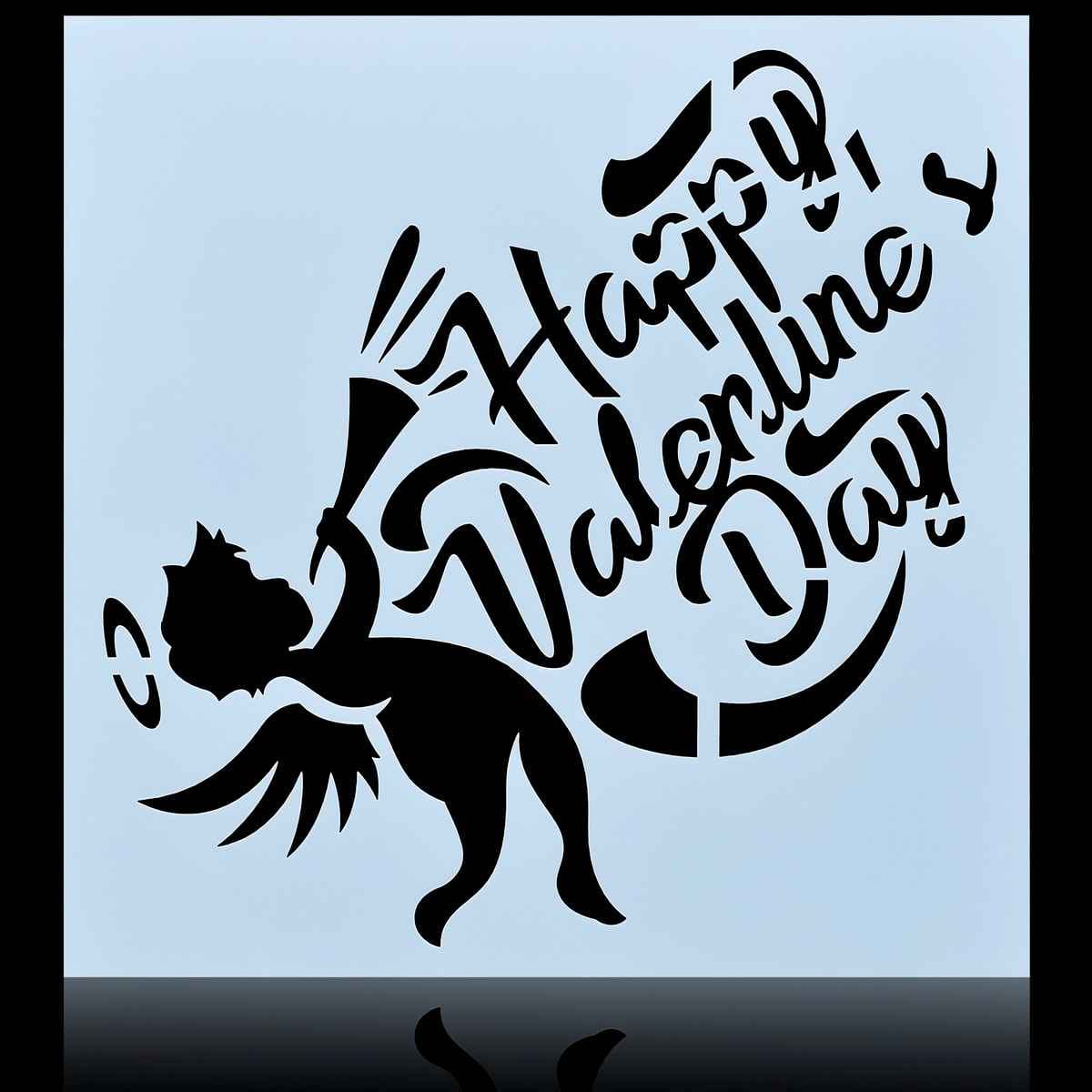 Crafts Happy Valentine's Day Drawing Stencil Plastic 1 Piece 8x8 Inch JSP8X8-10