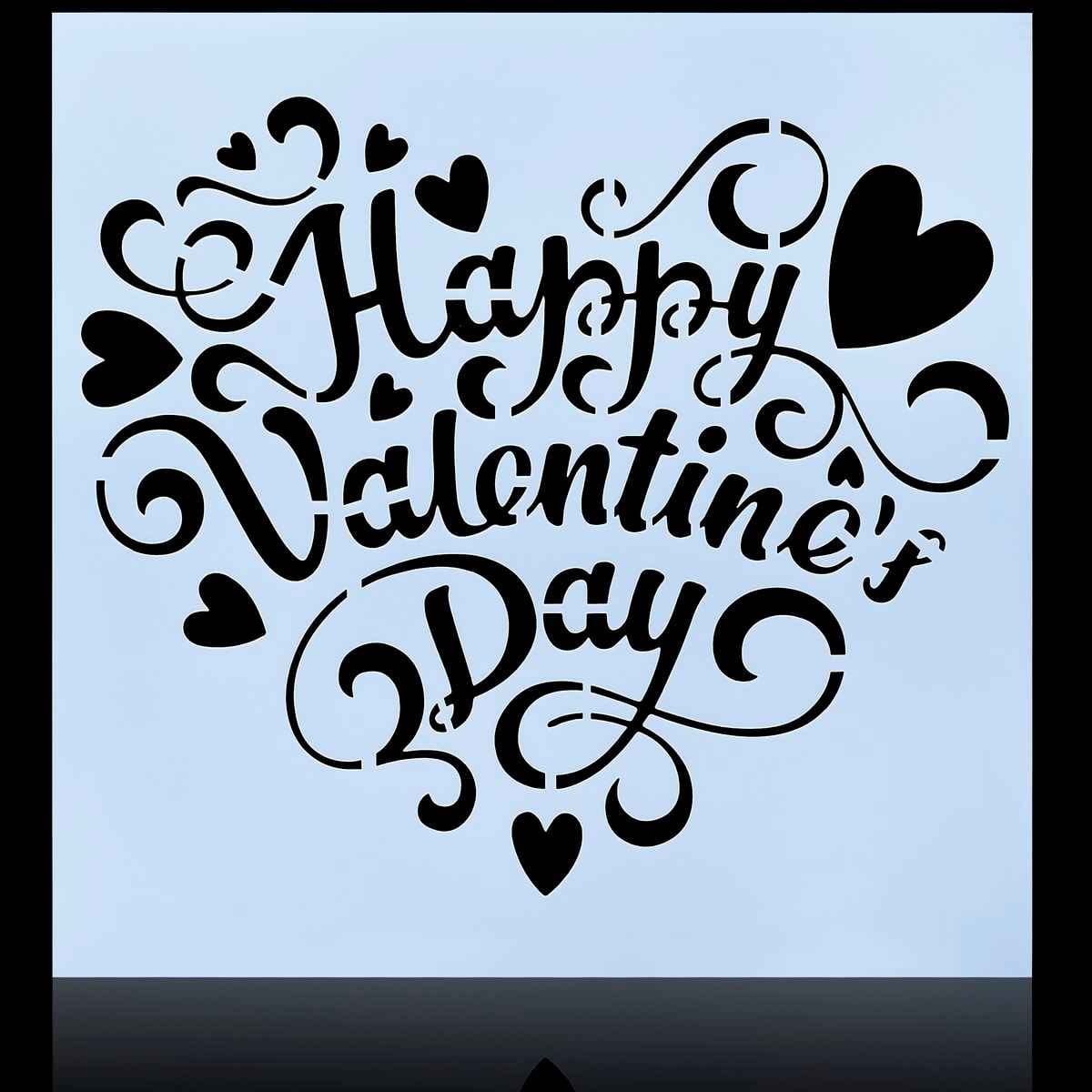 Crafts Happy Valentine's Day Drawing Stencil Plastic 1 Piece 8x8 Inch JSP8X8-12