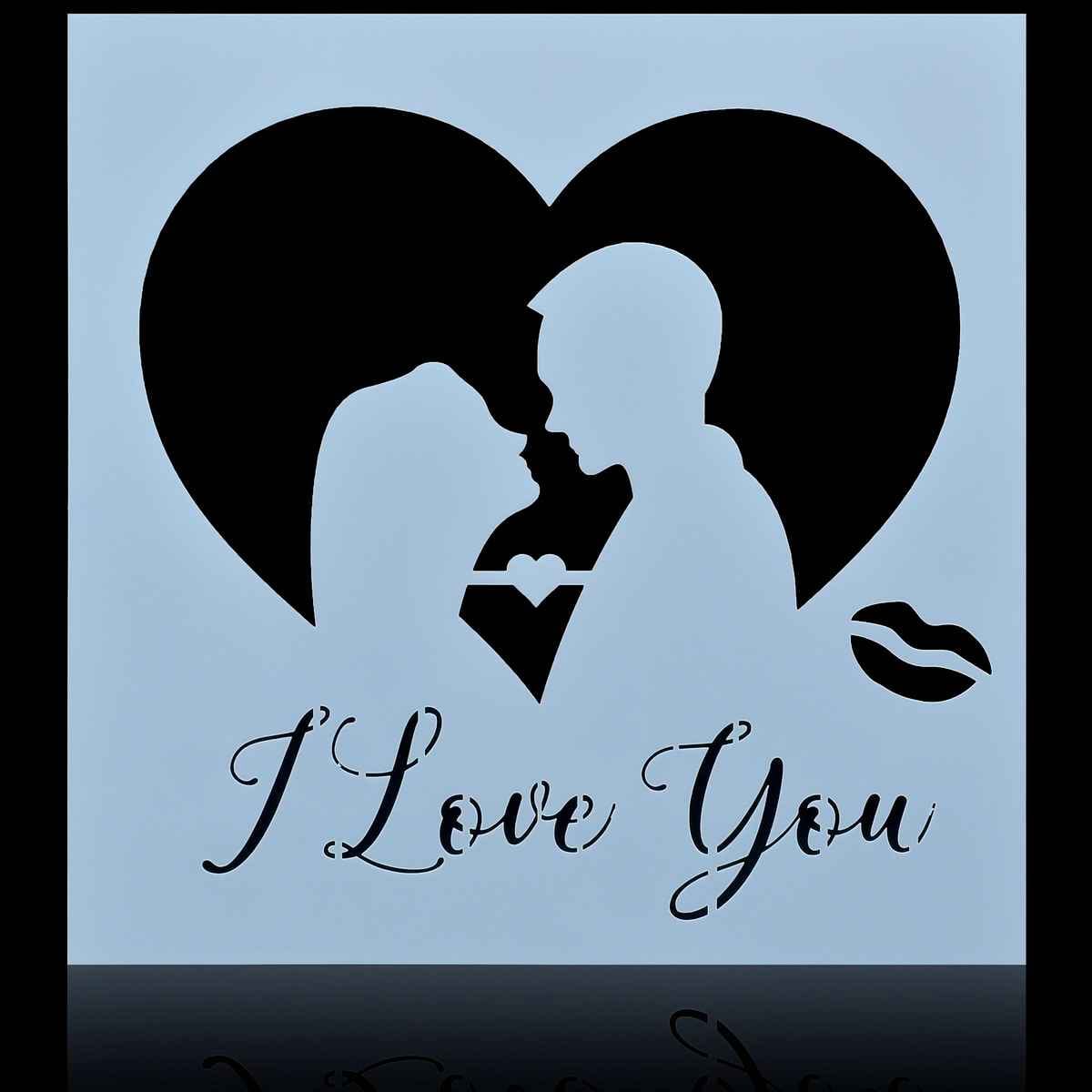 Crafts I Love You Drawing Stencil Plastic 1 Piece 8x8 Inch JSP8X8-2