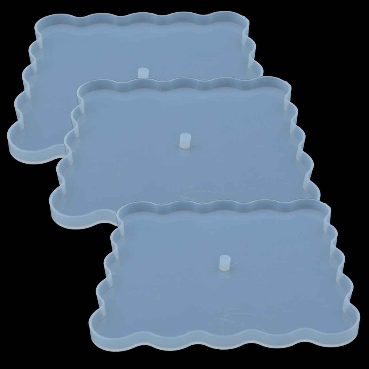 Silicone Mould Square Flower Design Pack of 3 Pcs, Size 6 Inch, 8 Inch, 10 Inch ,SMSF00
