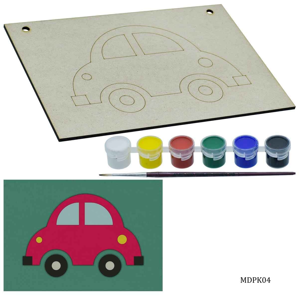 MDF DIY Painting Kit 3D A5 Car with 1 painting brush & paints MDPK04