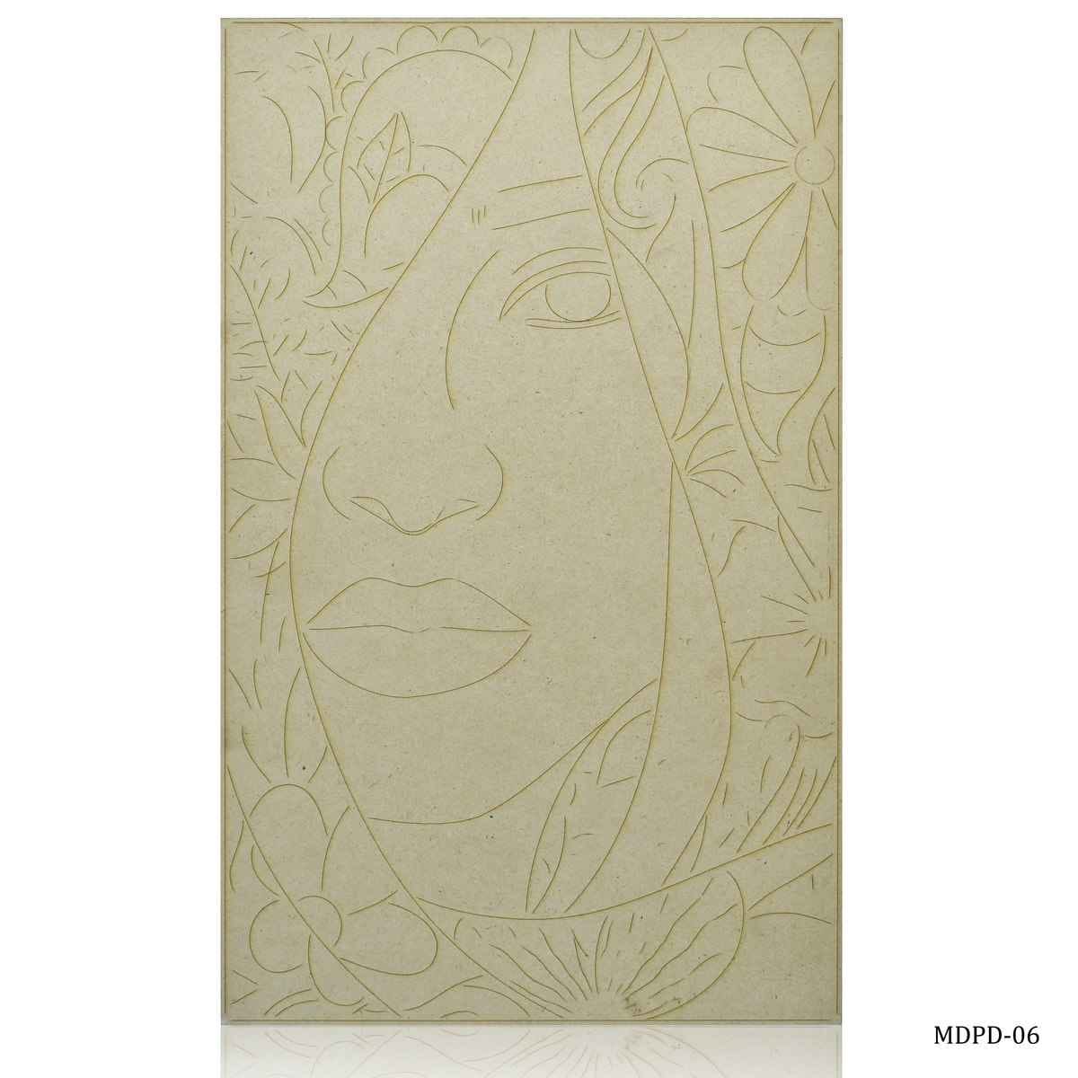 MDF DIY Painting Plate Kit Girl Engraved Size 6 x 10 Inch MDPD-06