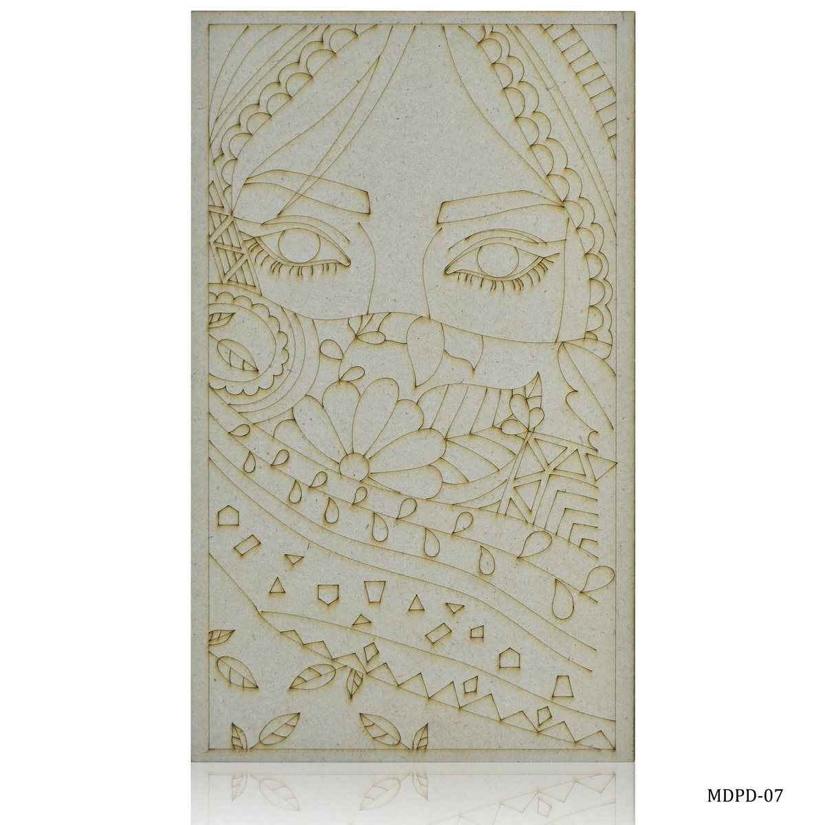 MDF DIY Painting Plate Kit Girl Engraved 6 x 10 Inch MDPD-07