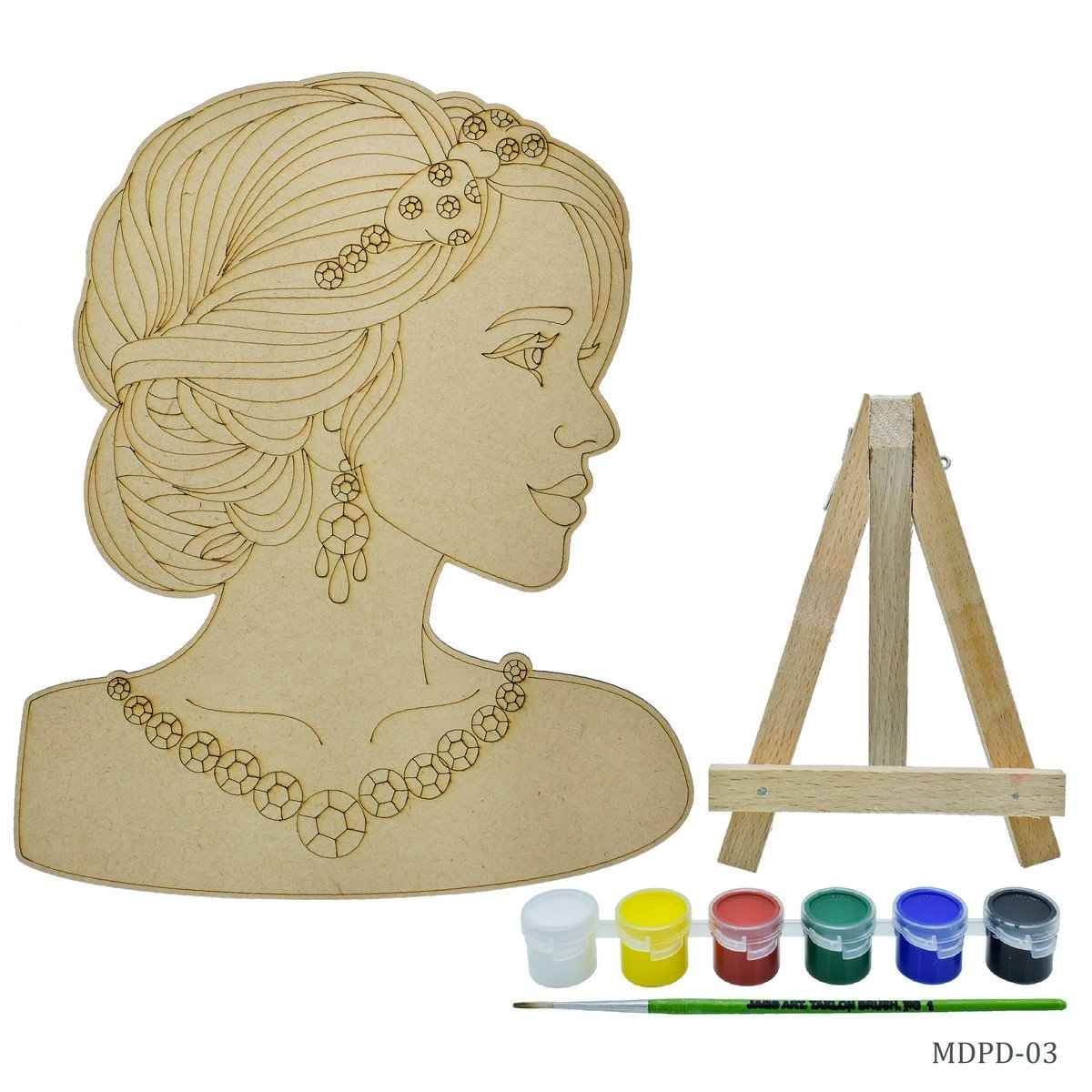 MDF DIY Painting Plate Kit Modern Girl MDPD-03