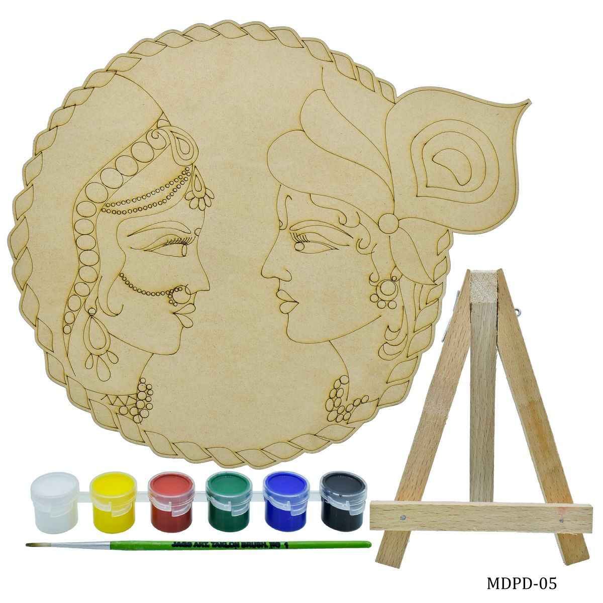 MDF DIY Painting Plate Kit Radha Krishna MDPD-05