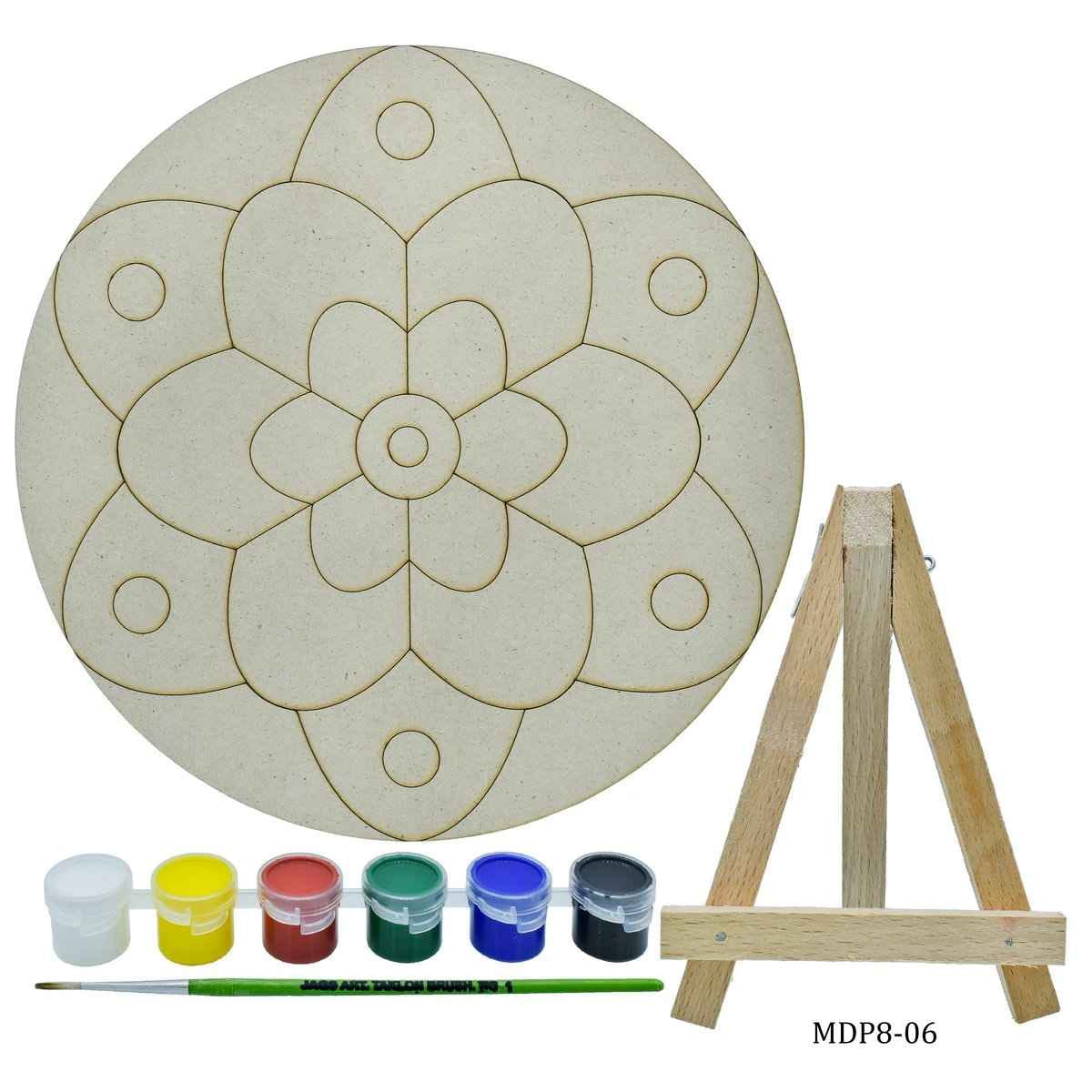 MDF DIY Painting Plate Kit Round Rangoli Size 8 Inch MDP8-06