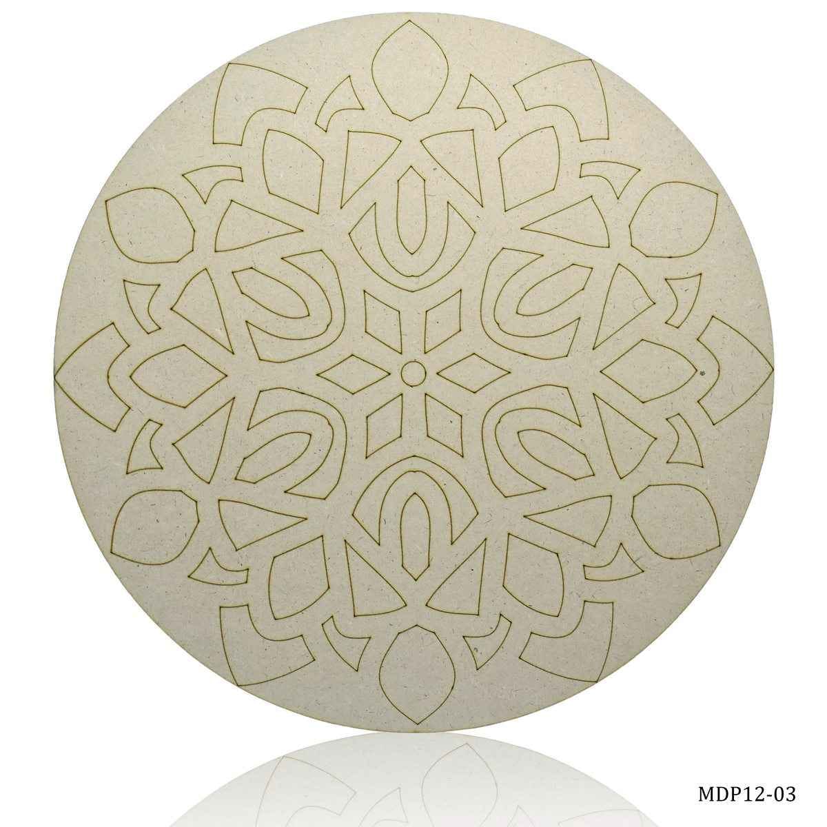 MDF DIY Painting Pre-Marked Round Rangoli Size 12 Inch MDP12-03