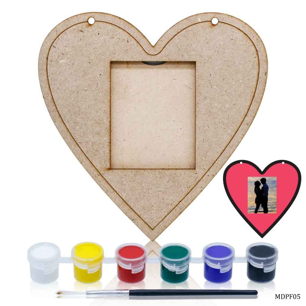 MDF DIY Photo Frame Kit Heart MDPF05