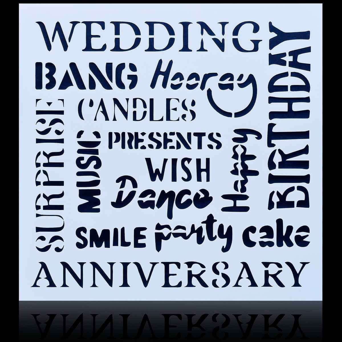 Crafts Party Drawing Stencil Plastic 1 Piece 8x8 Inch JSP8X8-6