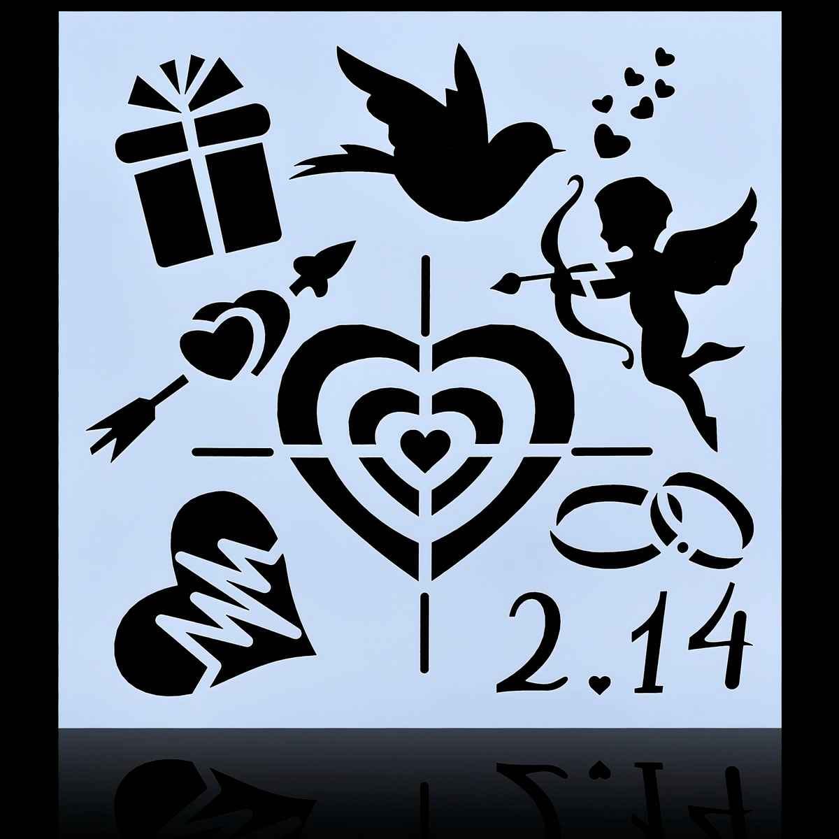 Crafts I Love You Drawing Stencil Plastic 1 Piece 8x8 Inch JSP8X8-9