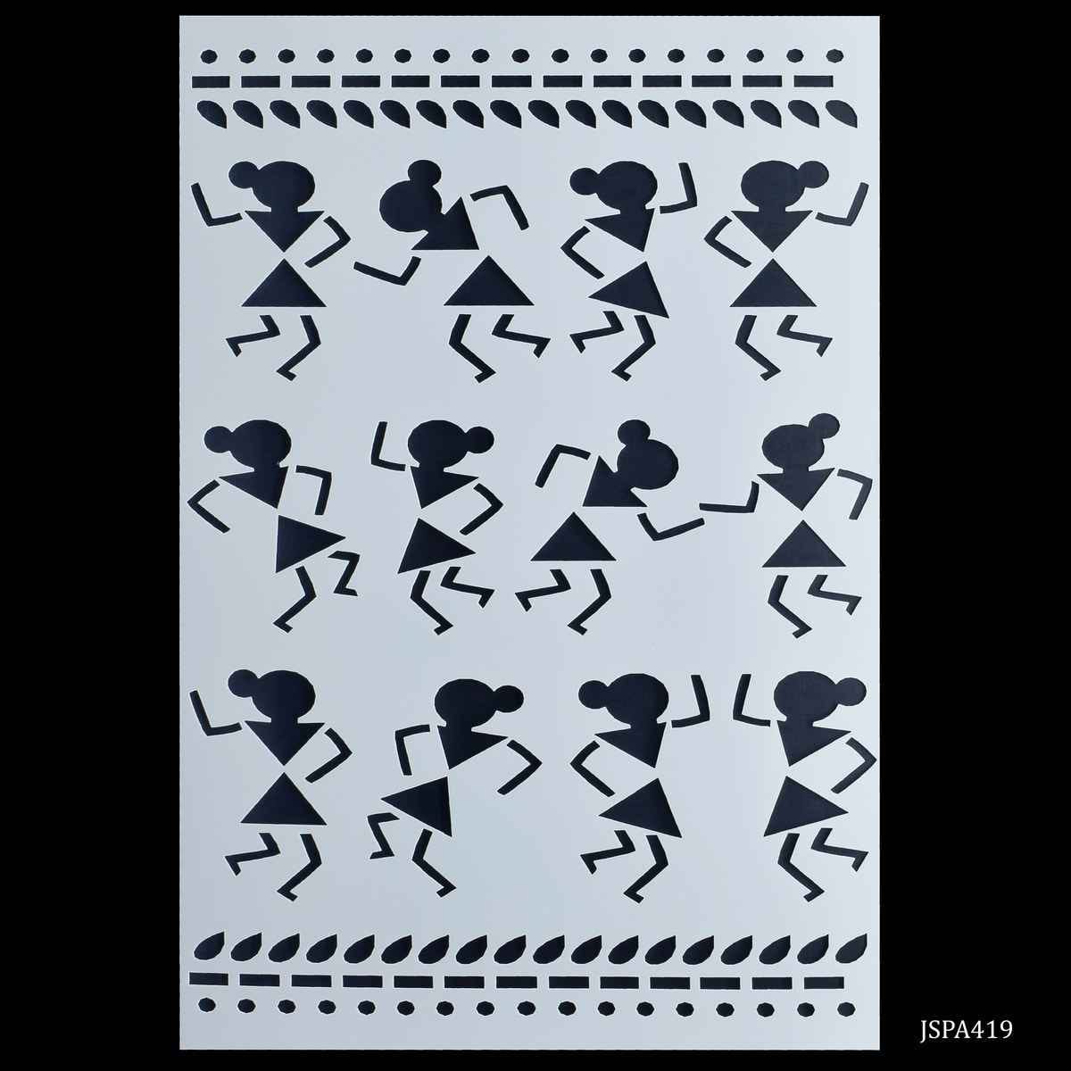 Crafts African Tribes Drawing A4 Stencil Plastic 1 Piece JSPA419