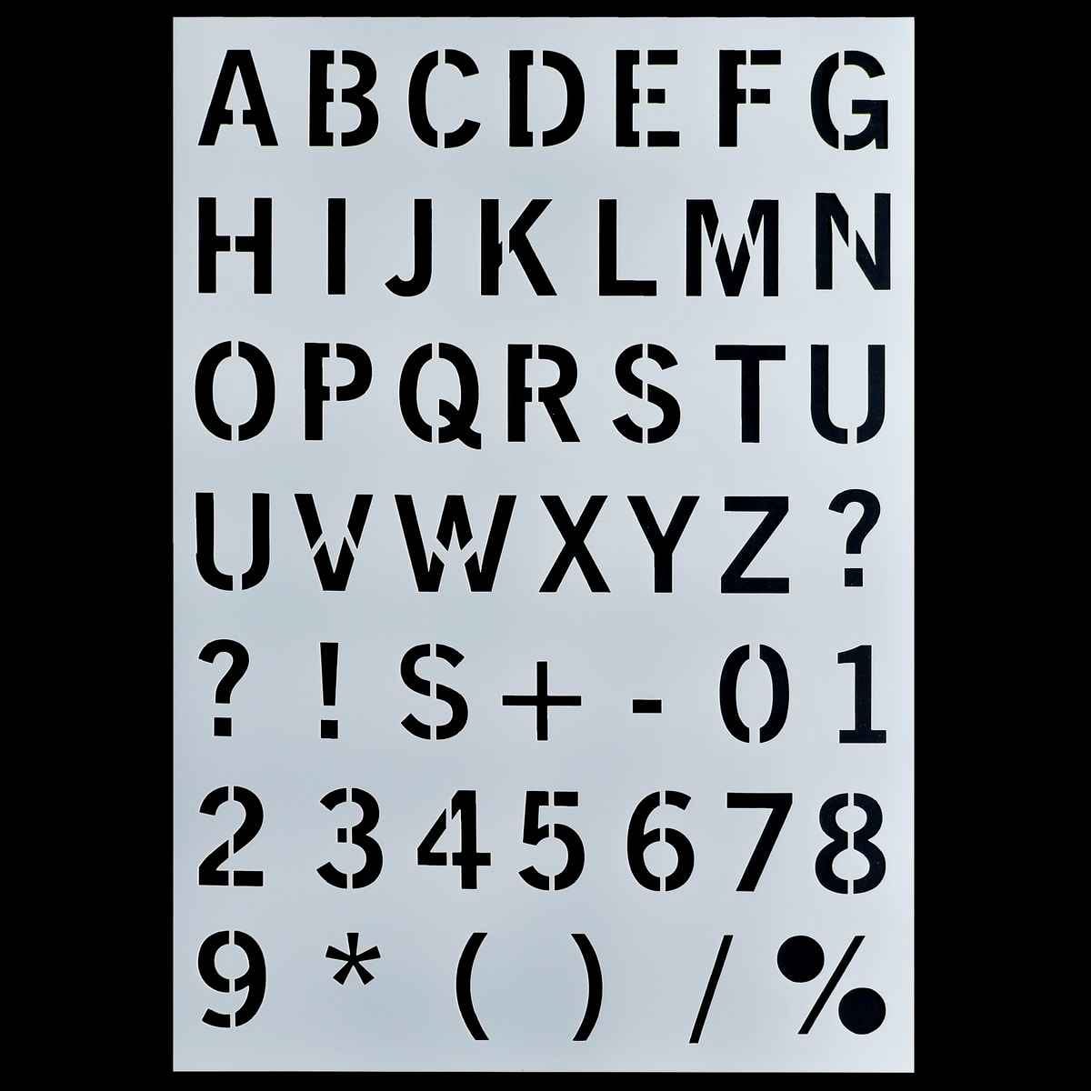 Crafts Uppercase A to Z / 0 to 9 / Symbol Drawing A4 Stencil Plastic 1 Piece JSPA422