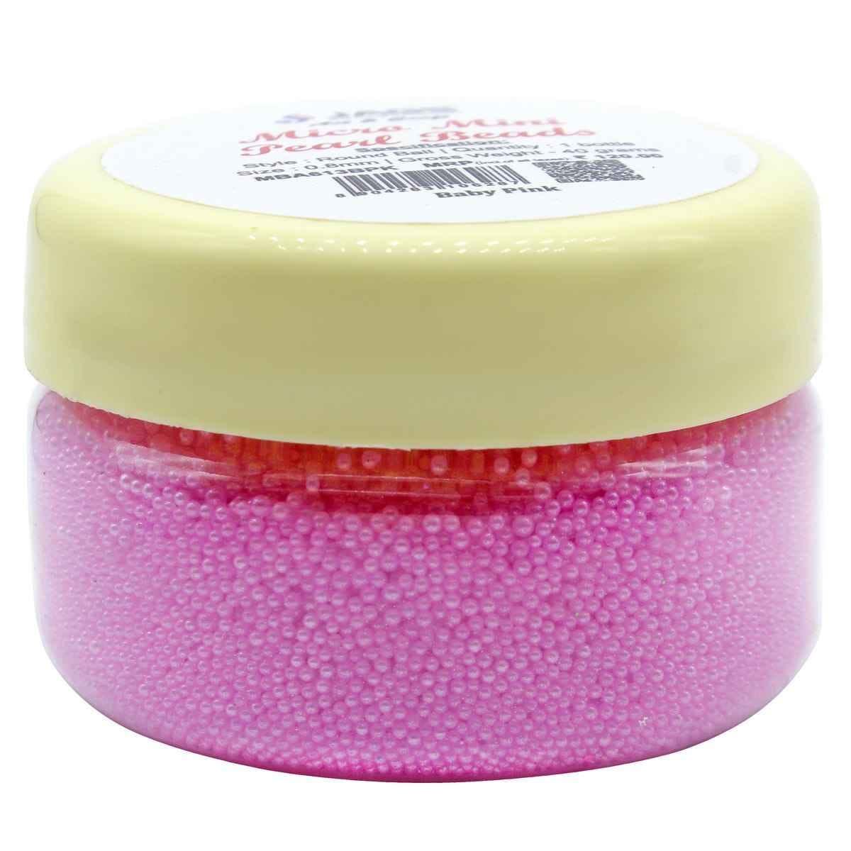 Micro Mini Pearl Beads Pack of 45 gms Net Baby pink MBA613BPK