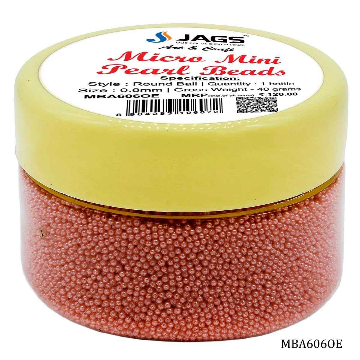 Micro Mini Pearl Beads Pack of 45 gms Net Orange P MBA606OE