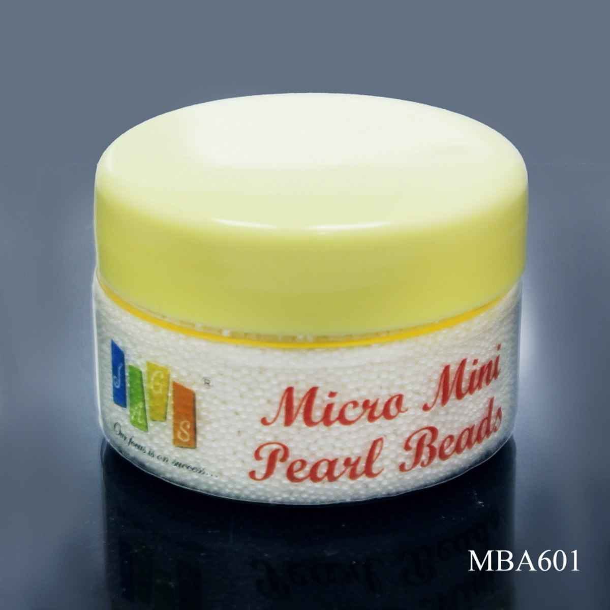 Micro Mini Pearl Beads Pack of 45 gms Net White Pal MBA601