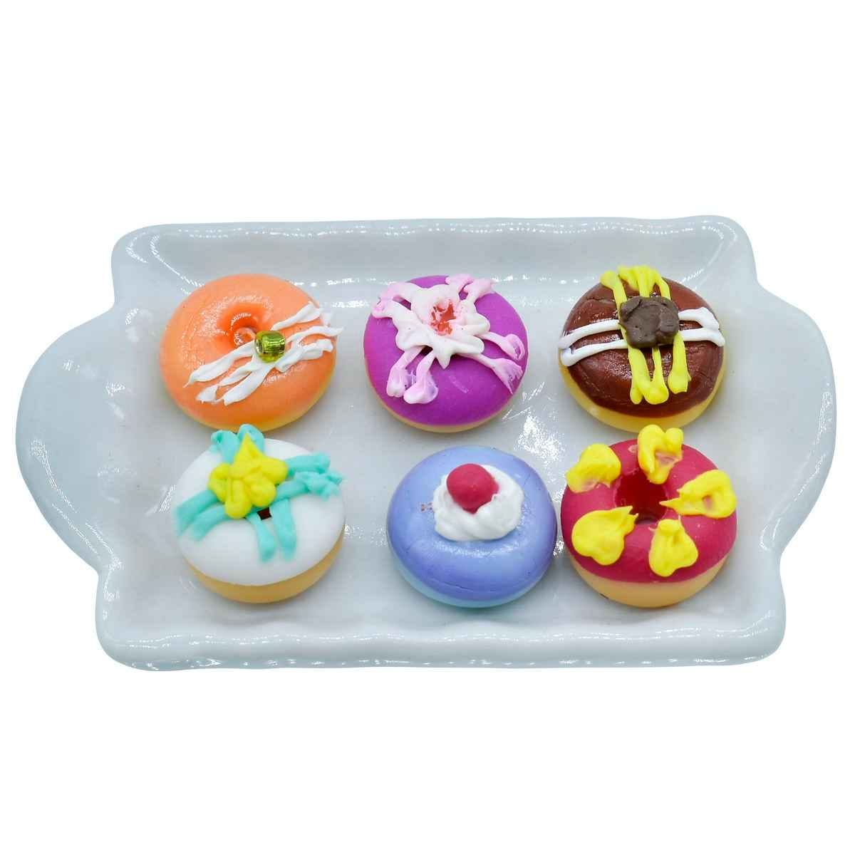 Miniature Ceramics Breakfast Food Plate 1 Pcs Set Mix Size: 1x1x0.5 Cm MCP-20