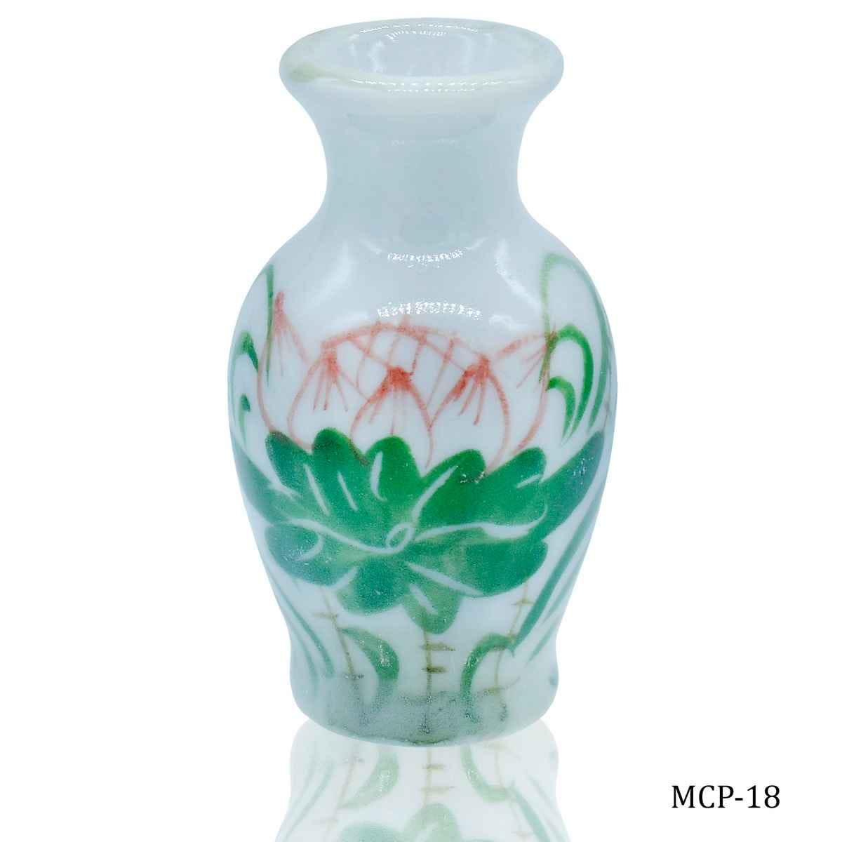 Miniature Ceramics Flower Pot 1 Pcs Set Printed Colour, Size 1x1x0.5 Cm MCP-18