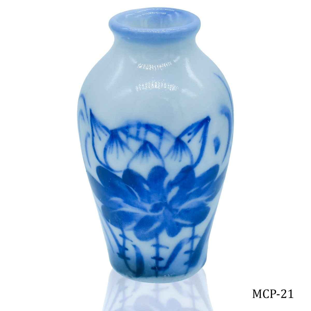 Miniature Ceramics Flower Pot 1 Pcs Set Printed Colour, Size: 1x1x0.5 Cm MCP-21