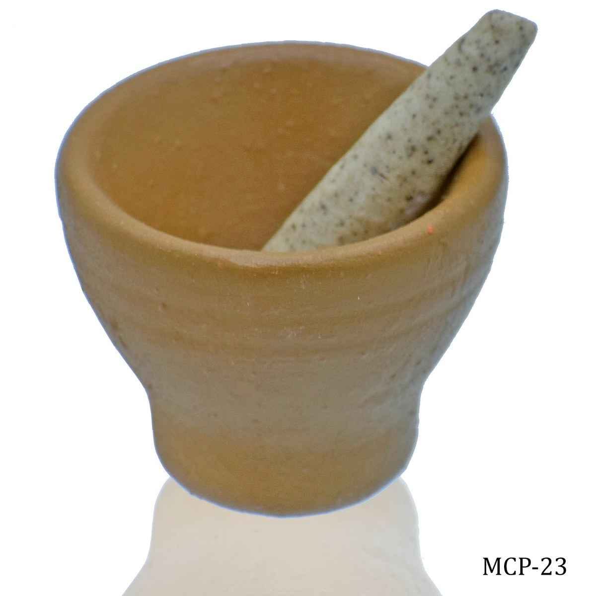 Miniature Ceramics Mortar Okhali 1 Set Brown, Size: 2.5x2.5x2.5 Cm MCP-23