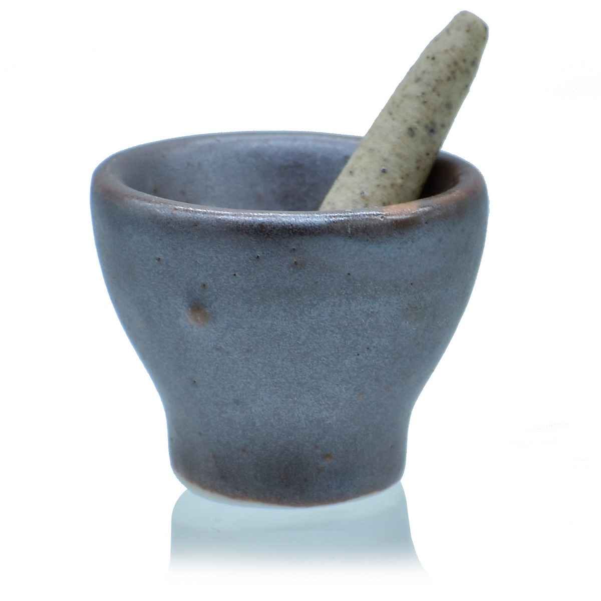 Miniature Ceramics Mortar Okhali 1P Set Dark Brown, Size: 2.5x2.5x2.5 Cm MCP-24