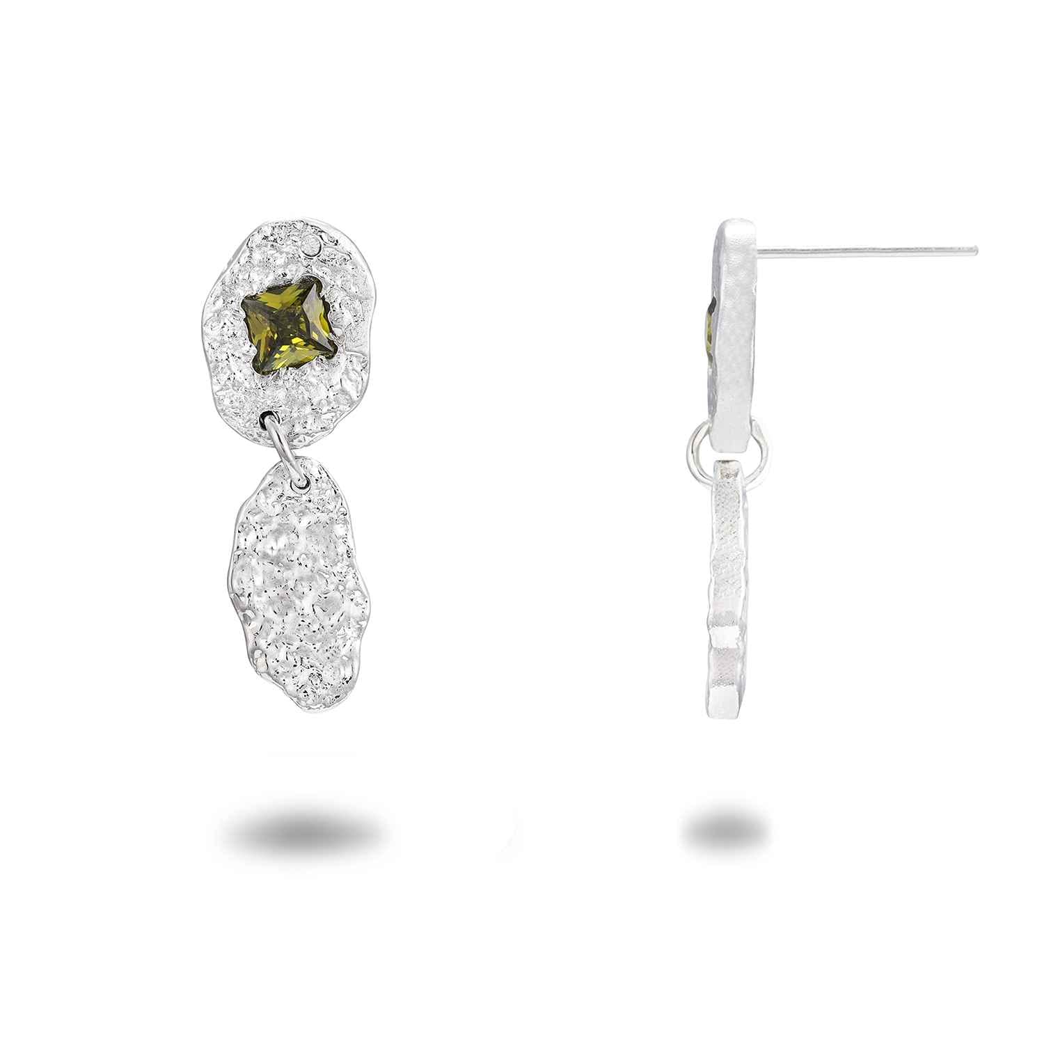 Mirrored Stellar- Green Earrings